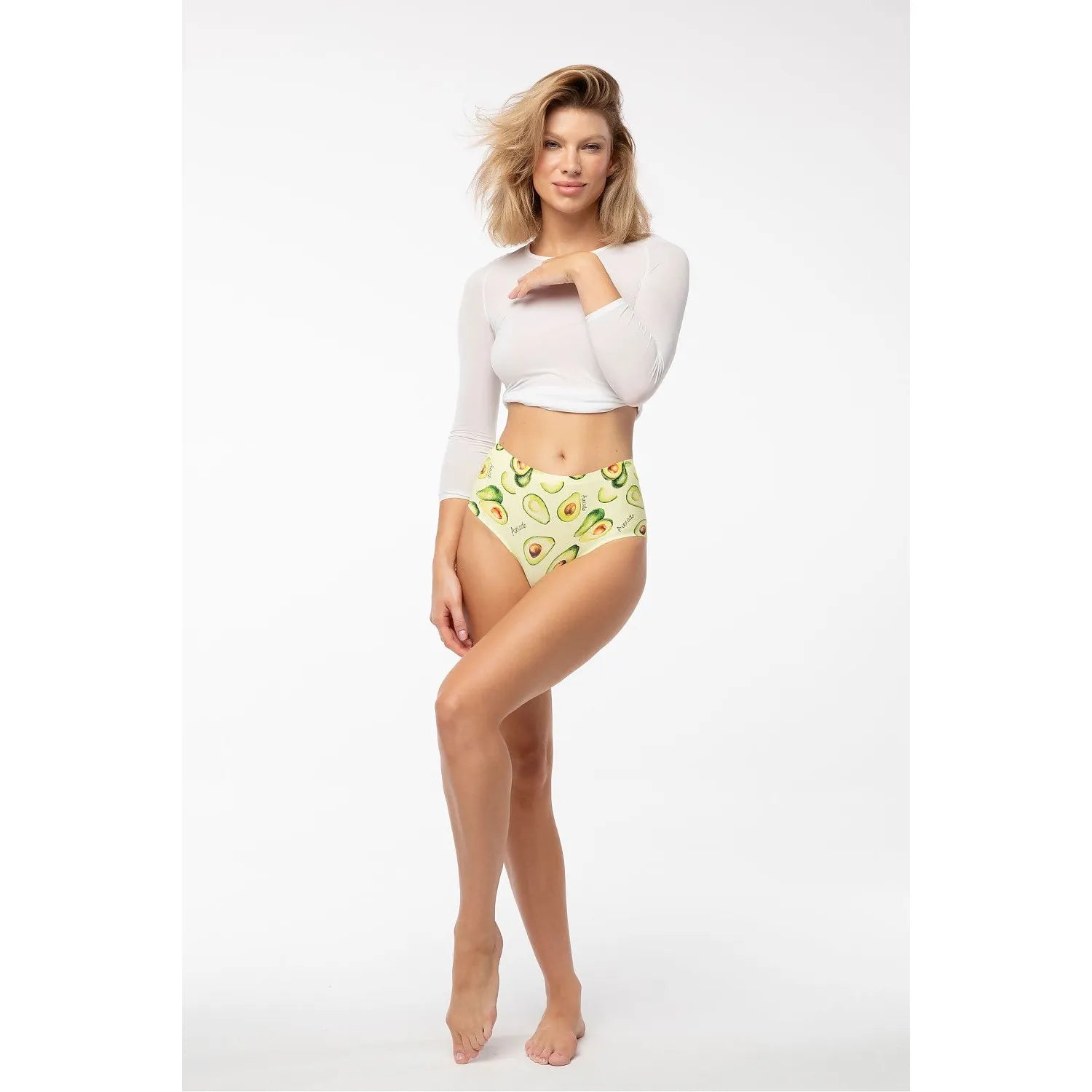 Culottes Julimex modèle 212015 imprimé avocat microfibre douce taille haute confort quotidien style audacieux