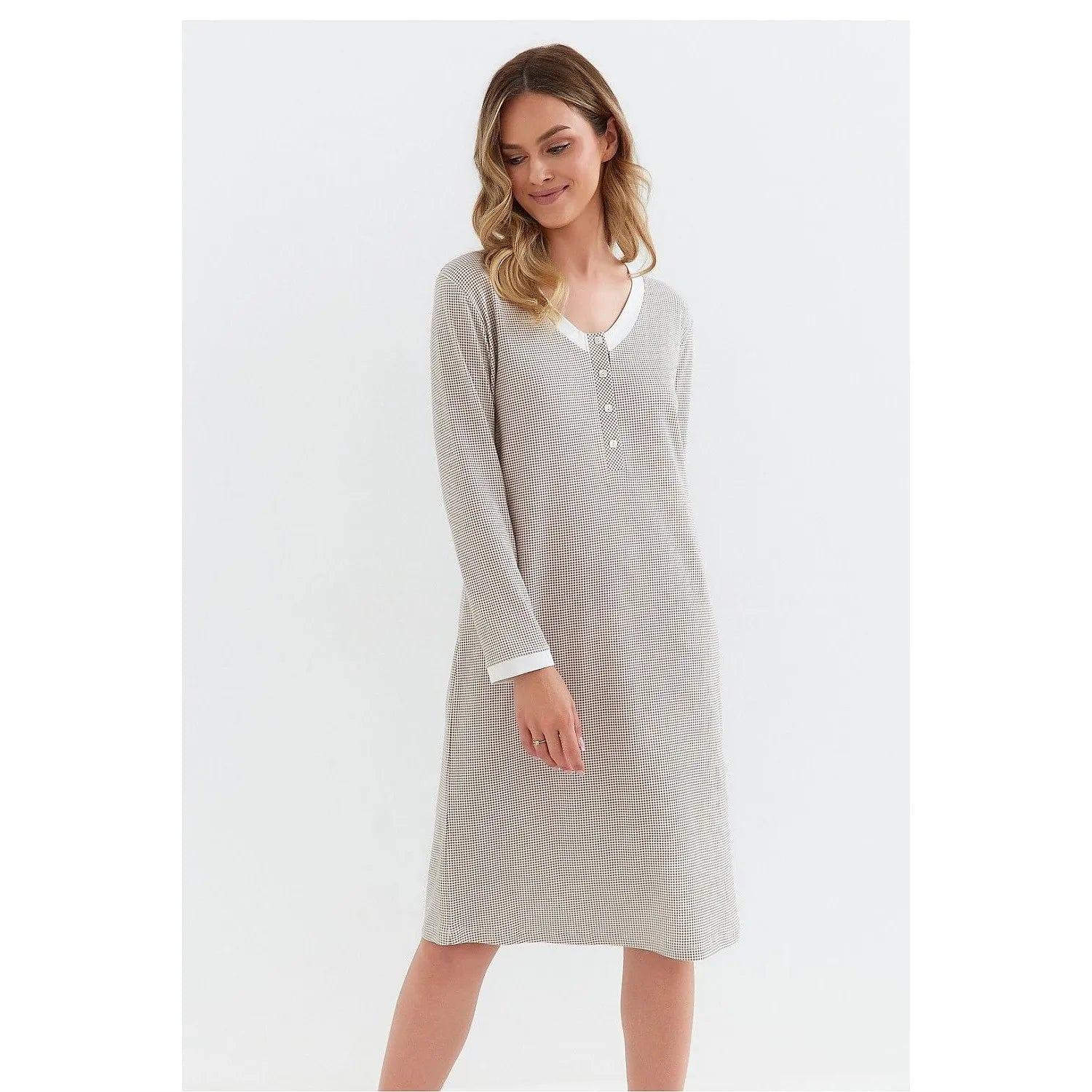Chemise de nuit femme manches longues model 212752 Cana confort nuits fraîches elegance intime douceur