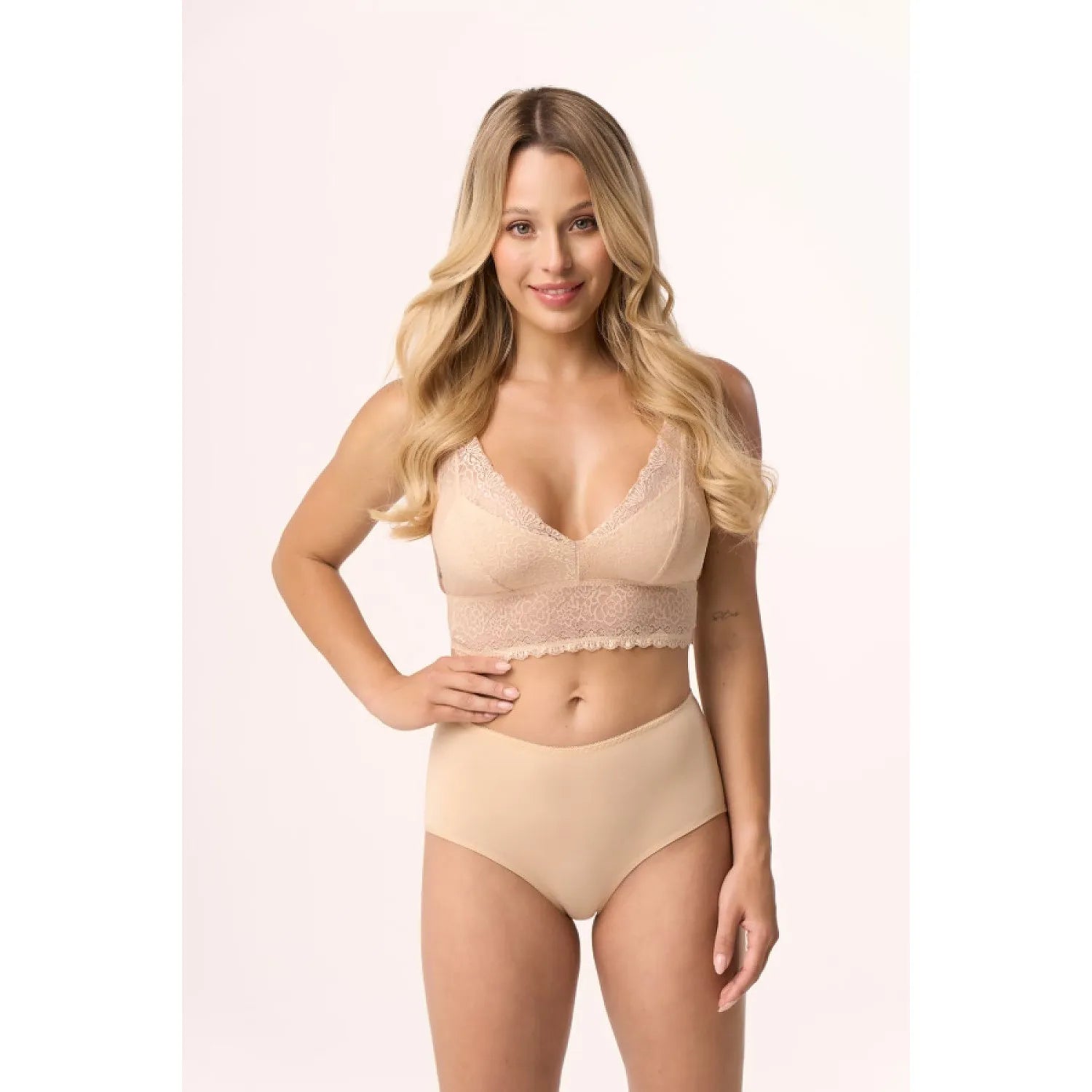 Culottes Babell 215577 Haute Taille Élégance Confort Classique Féminin Dentelle Transparence Coton Élastique Doux Design Doublure Jour Nuit