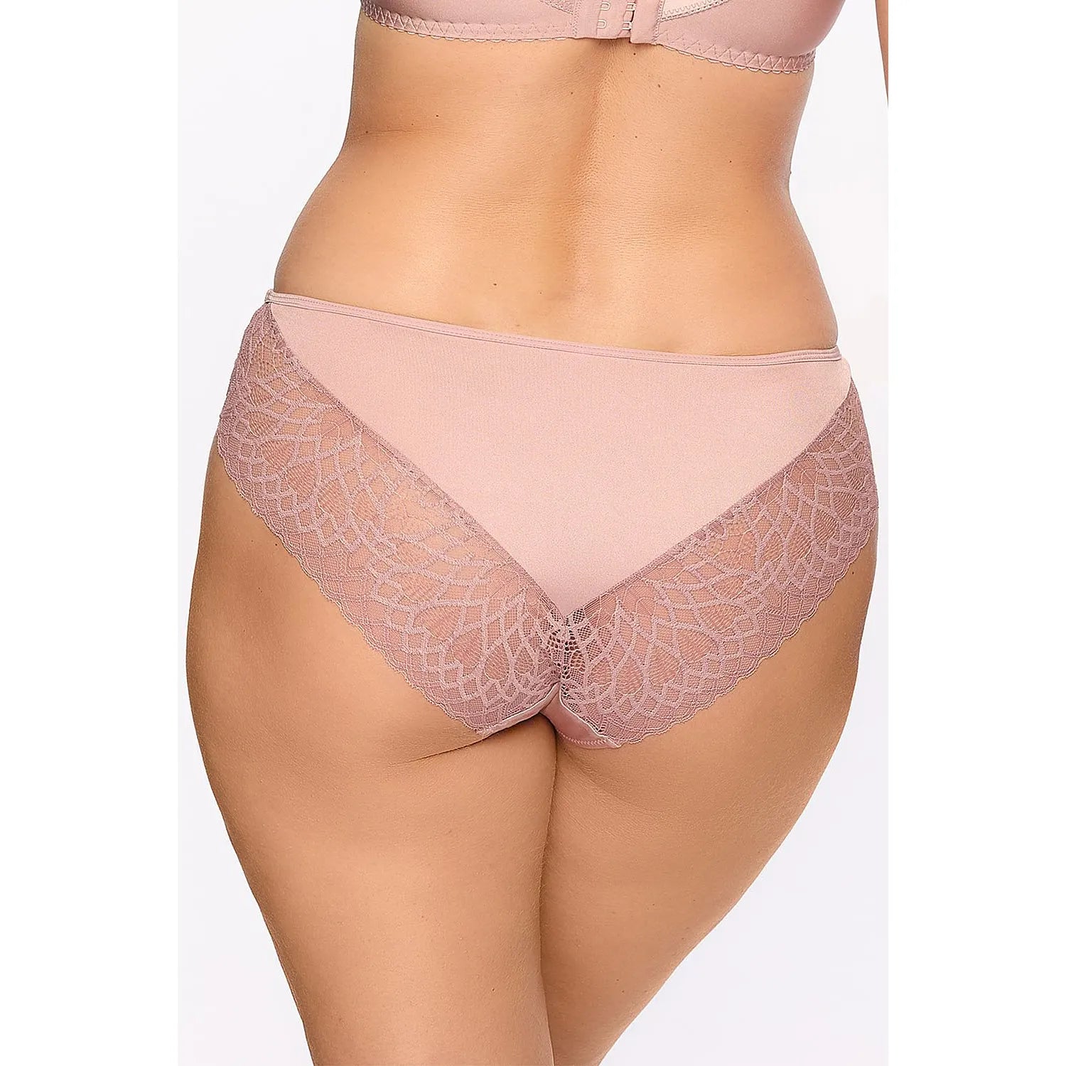 Culotte en dentelle rose, microfibre douce, modèle 216007 Gaia, coupe classique, détails élégants, lingerie féminine.