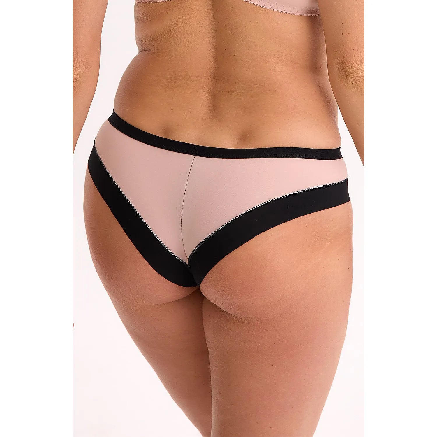 Culotte brésilienne noire et rose Gaia 216008, motif floral, tissu élastique, ajustement parfait, lingerie féminine élégante.