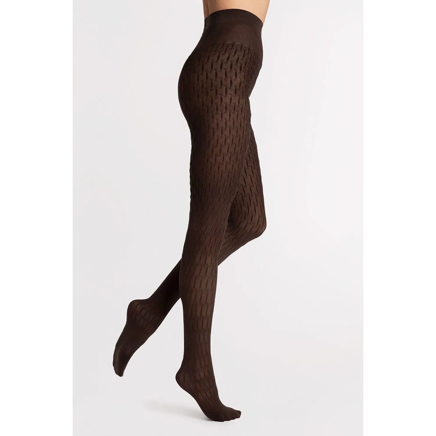 Collant model 218759 Fiore - Lingerie élégante opaques texture relief 3D matière nylon élasthanne ajustement parfait ceinture renforcée