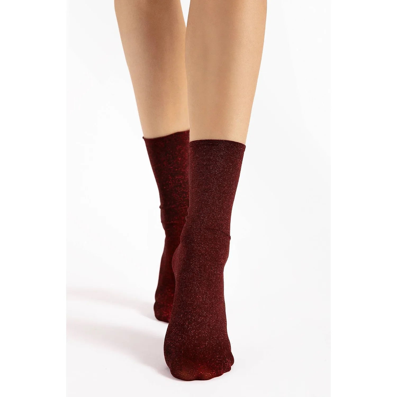 Chaussettes élégantes Fiore 218765 effet scintillant couleur bordeaux soyeux confort maximum maintien invisible matière luxueuse pour femmes occasions spéciales