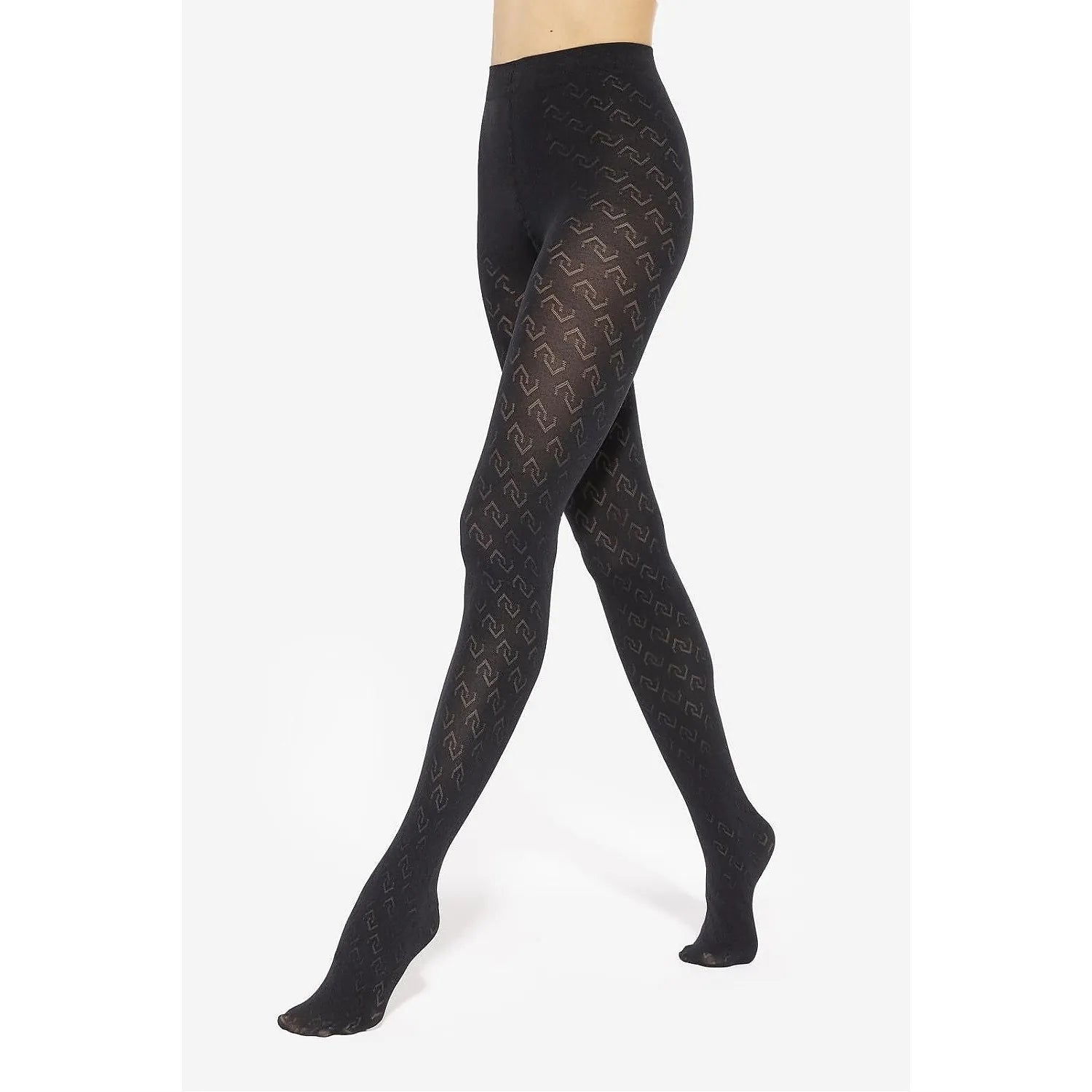 Collants Loretta motif géométrique noir ajustés femme lingerie élégance design moderne 50 DEN confort opacité partielle