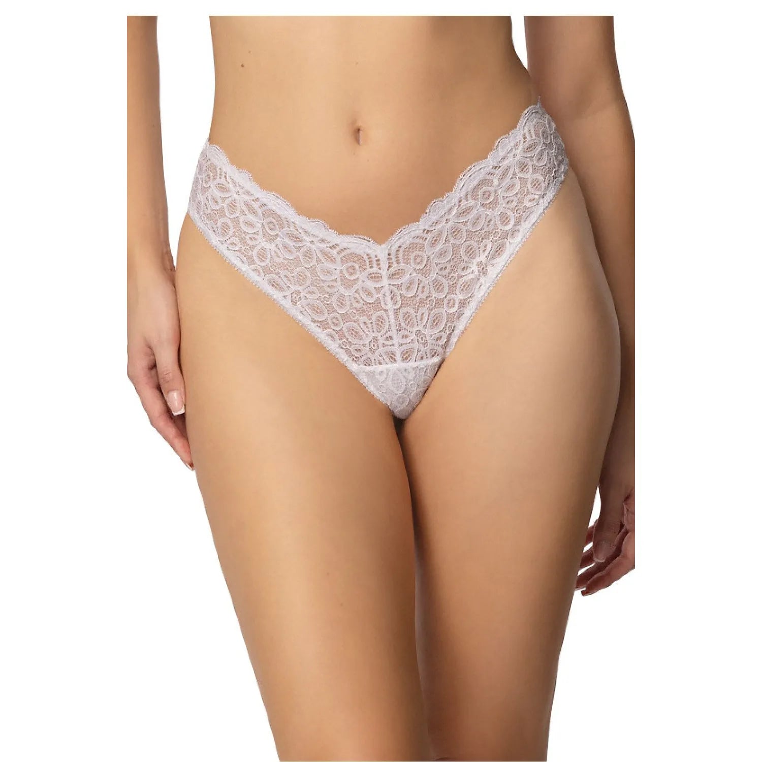 Culottes brésiliennes en dentelle blanche motif floral taille haute coupe échancrée lingerie féminine sensuelle confort�� waist lace Brazilian panties elegant floral design women's lingerie