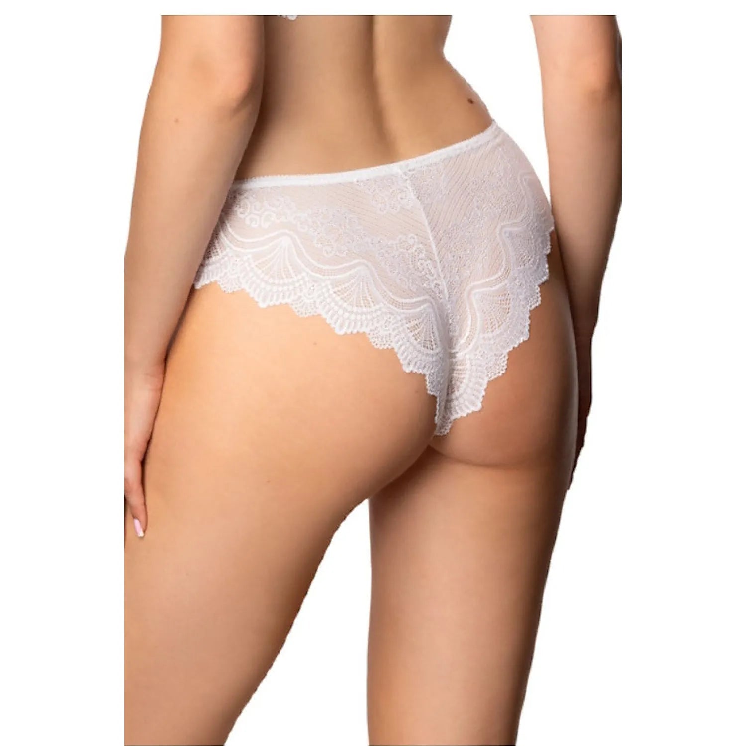 Culotte brésilienne blanche en dentelle Ayrin, motif floral, design élégant et confortable, modèle 219324 Mat.