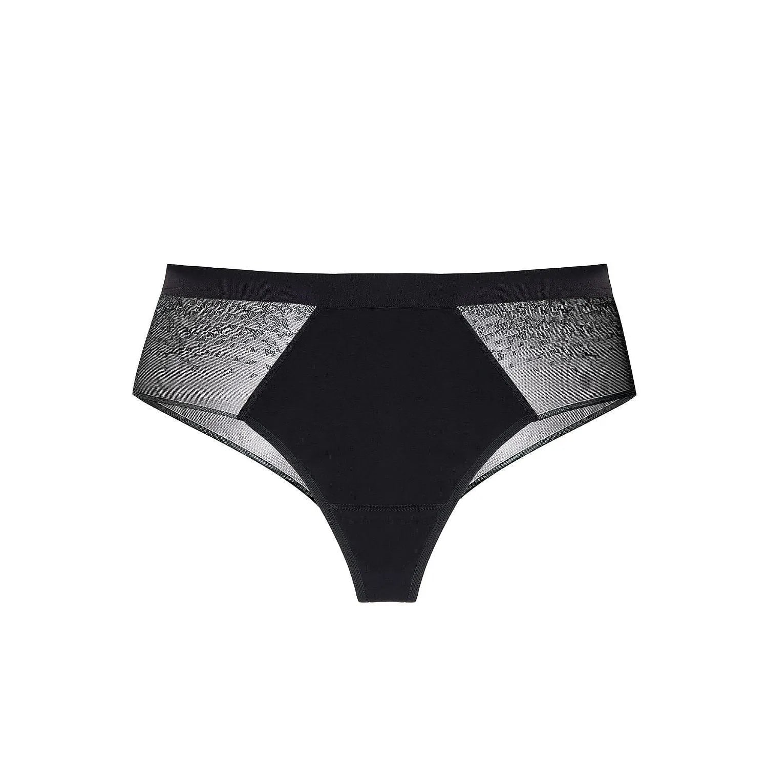 Culotte noire Gorteks 219469 en dentelle et coton, design élégant et confortable, lingerie féminine quotidienne.