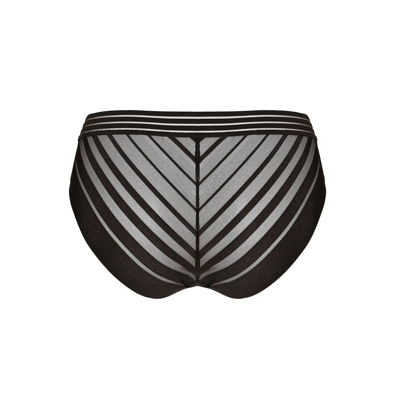 Ensemble culottes coton bio dentelle rayures, taille basse, noir et blanc, confort quotidien, sans coutures, 3 pièces.