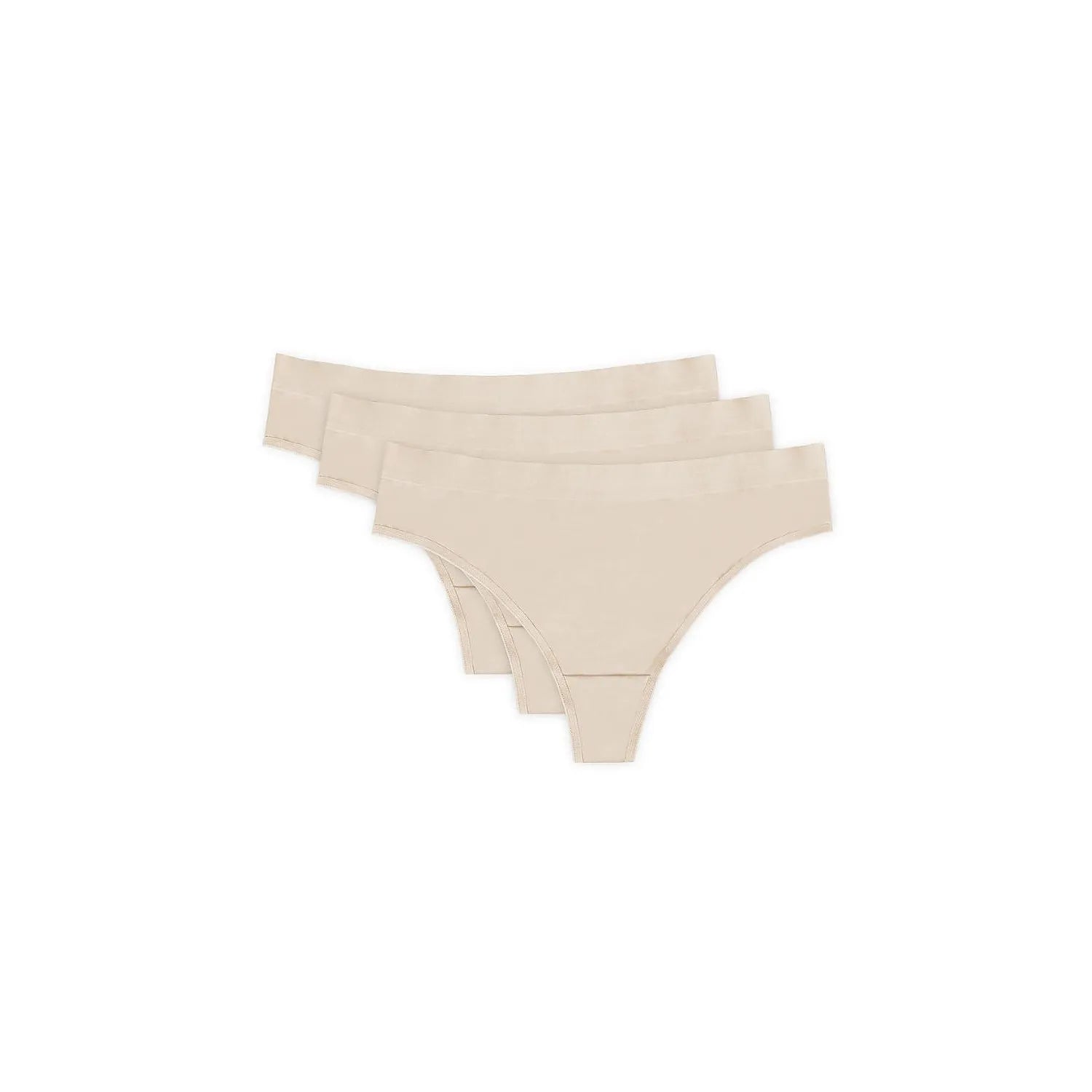 Ensemble de culottes Taille basse en coton 100% Conforturable Femme lingerie basique beige Maintien élastique Design épuré Pologne