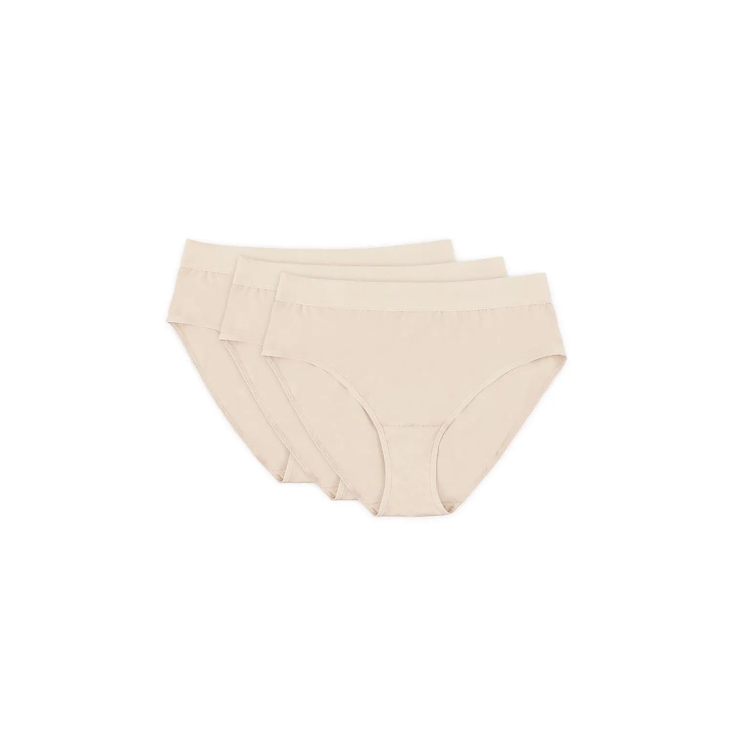 Ensemble de culottes en coton Model 219500 Gorteks, beige, 3 pièces, confort quotidien, taille élastiquée, OEKO-TEX, made in Poland