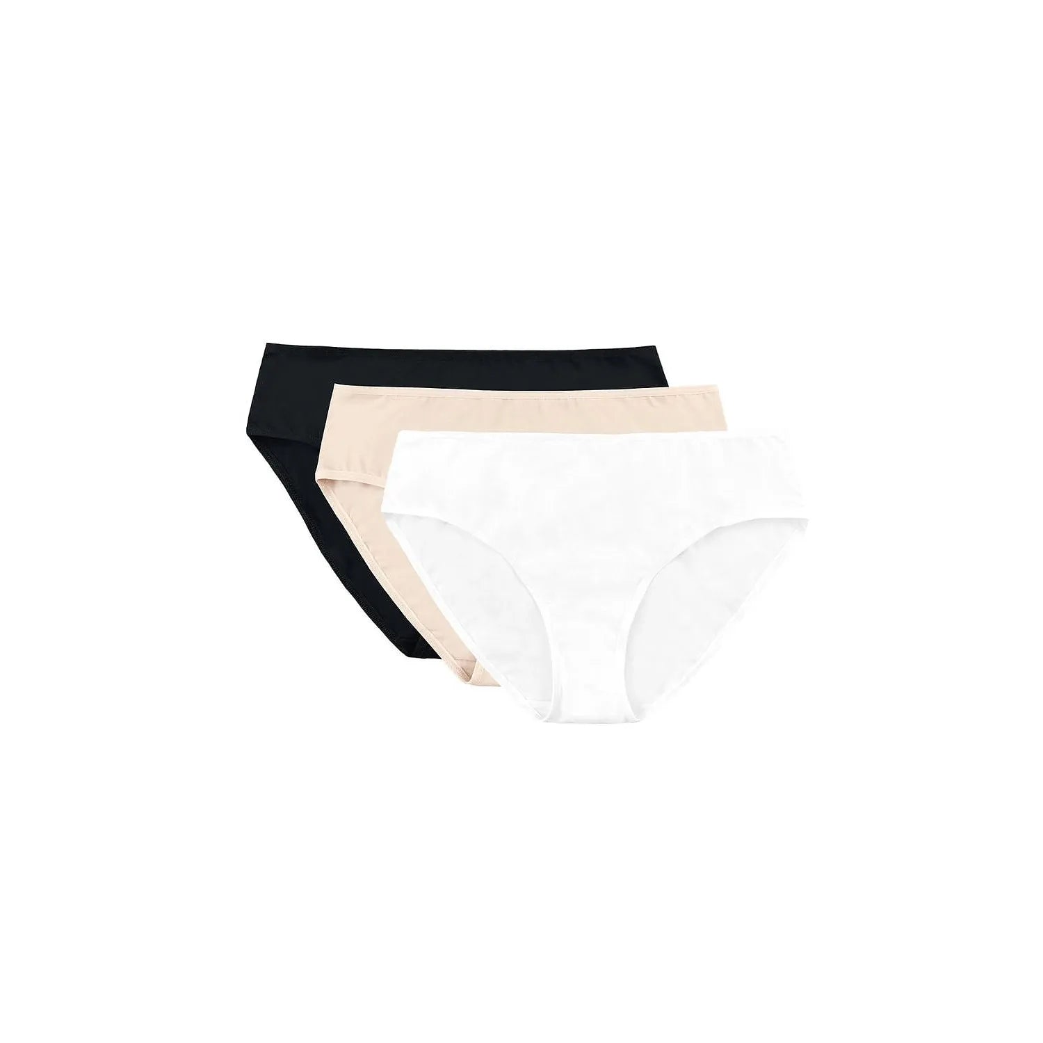 Ensemble Gorteks model 219501 - 3 culottes sans couture taille basse 100% coton certifié OEKO-TEX beige noir blanc lingerie intime quotidienne bien-être