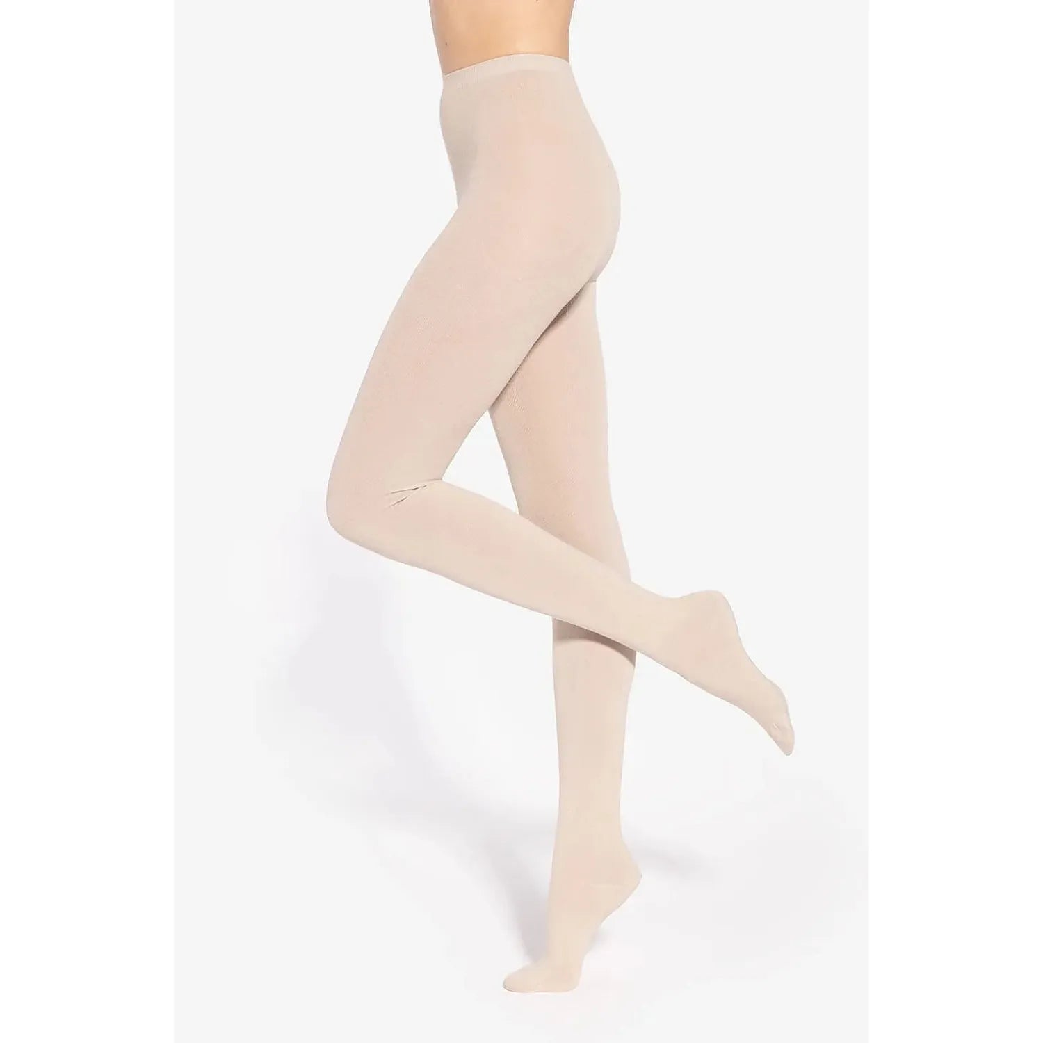 Collant beige sans couture Celia de Gatta, opaque, couvrant, élastique, confort automne hiver pour femmes.