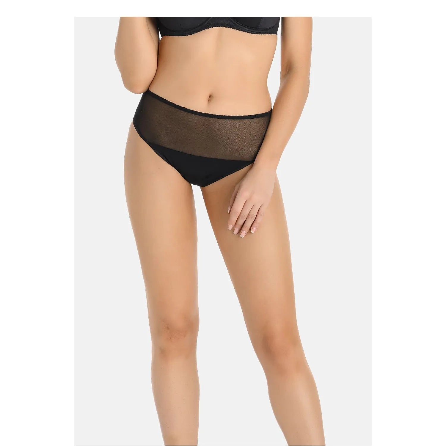 Culottes femme haute taille maille transparente design classique confort élastique maintien parfait support doux intime