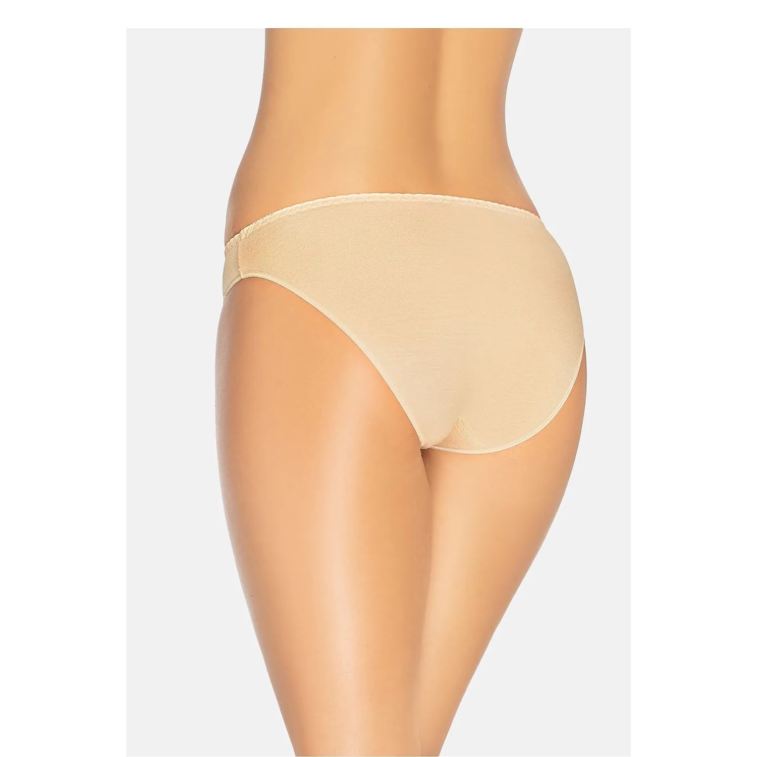 Culottes beige en bambou Nathalie, couvrantes, confortables, invisibles sous vêtements moulants, ajustement parfait.