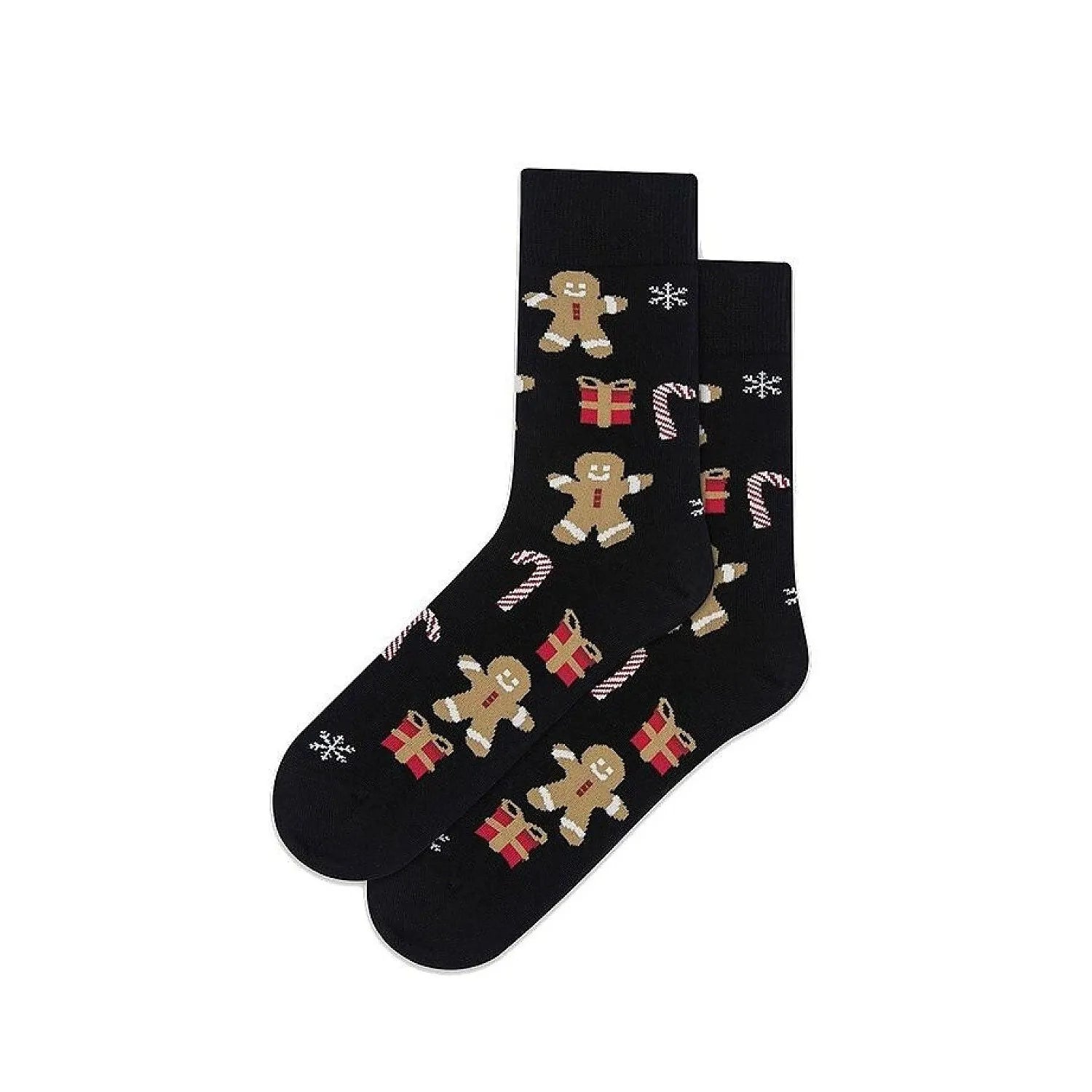 chaussettes hautes festives motif joyeux bonhommes gingembre cadeaux colorés bâtons sucre classiques douces confortables coton élasthanne polyamide quotidiennes hivernales stylées