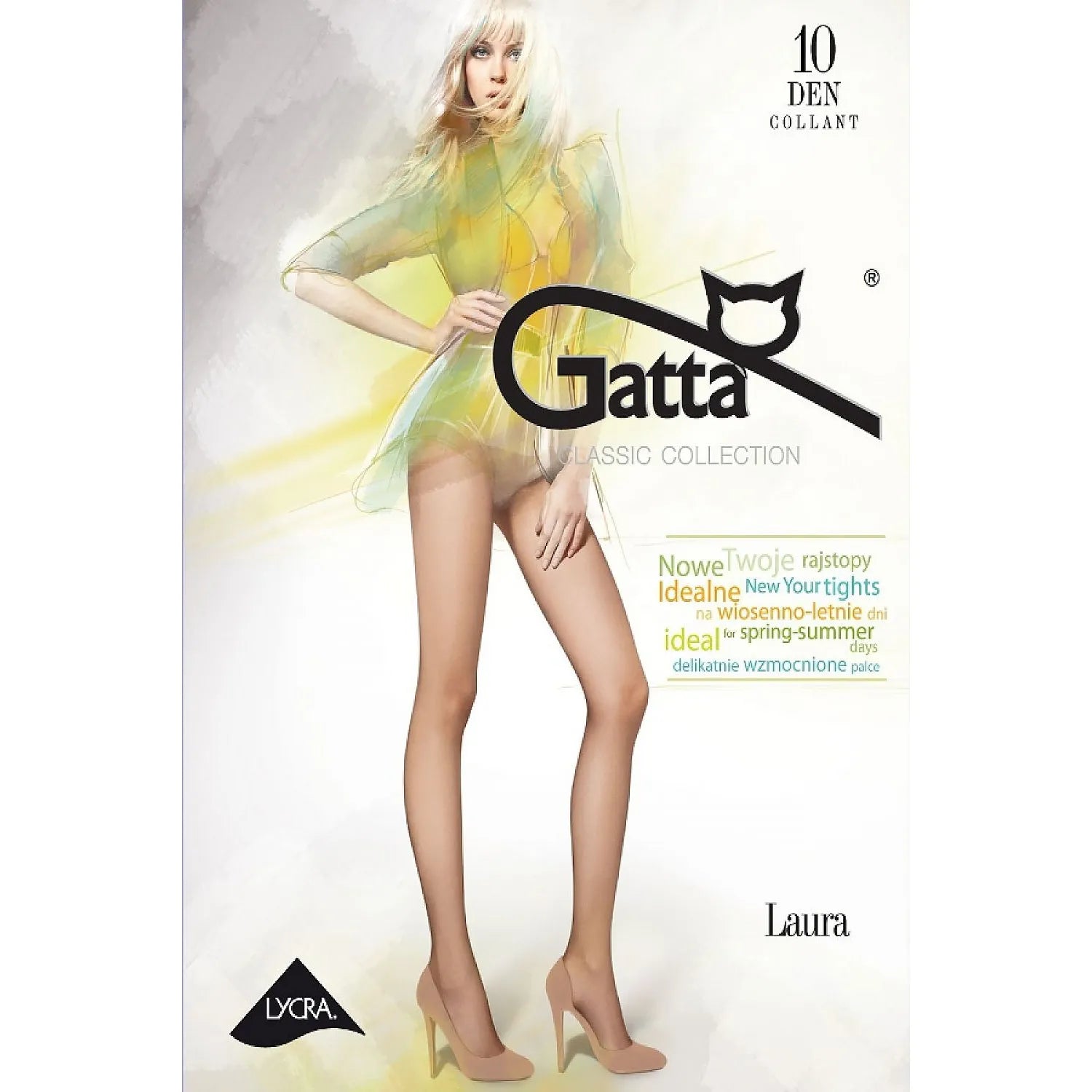 Collants transparents semi-brillants spandex naturels 10DEN Gatta 49103