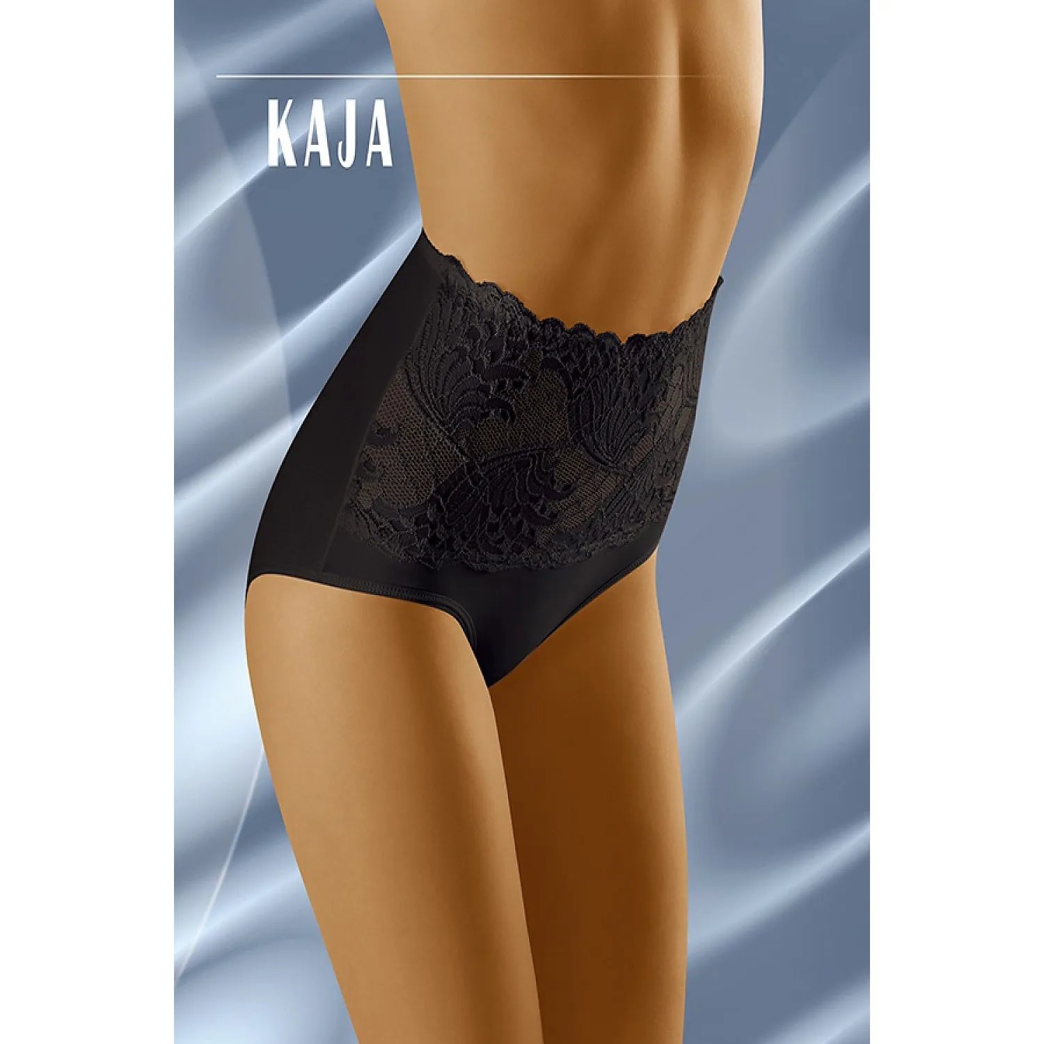 culottes modèle 49463 Wolbar dentelle ventre plat maintien élastique dos lisse confort élasthanne polyamide durabilité noir tailles S XXL