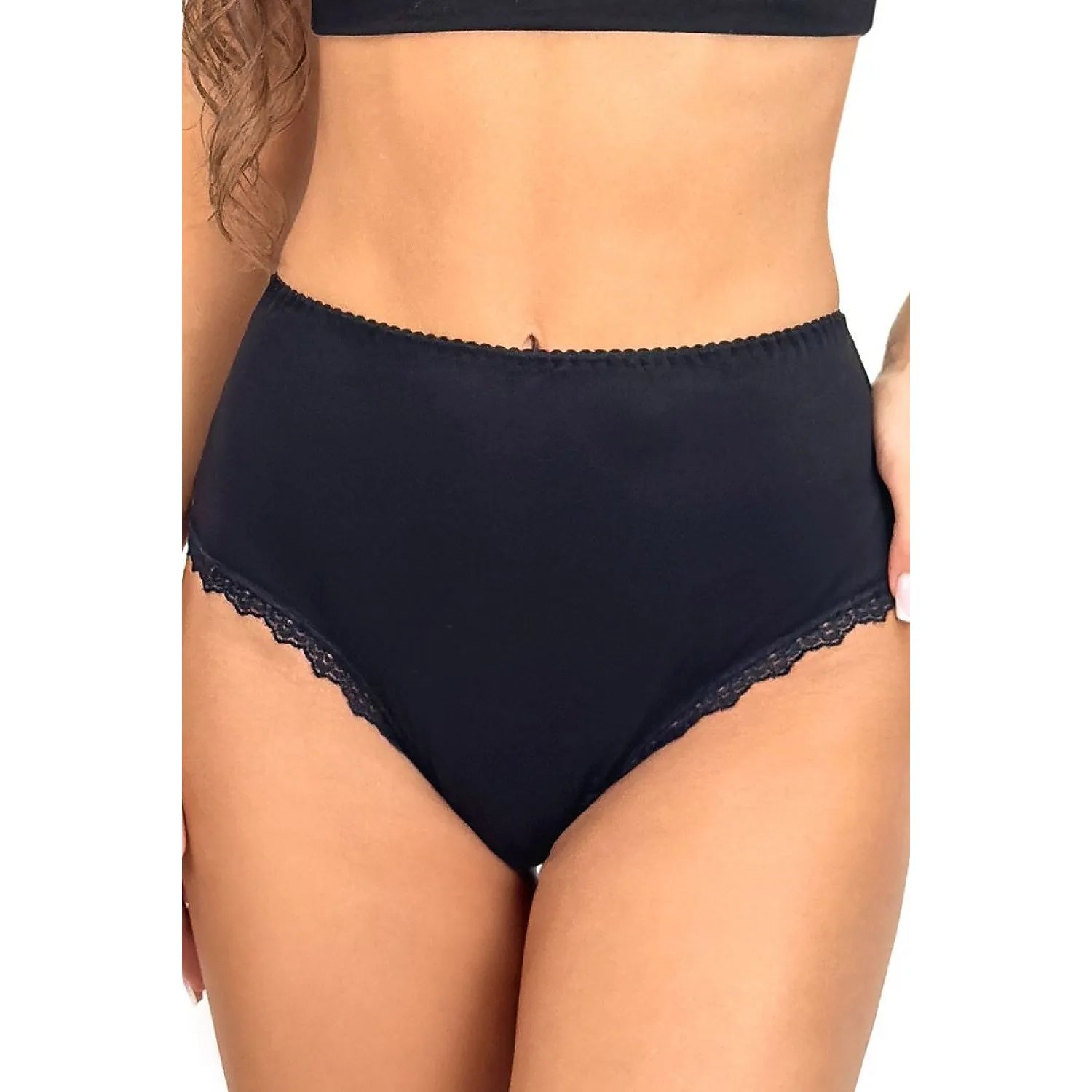 Culottes coton confort taille haute dentelle femmes élégantes invisibles noir blanc