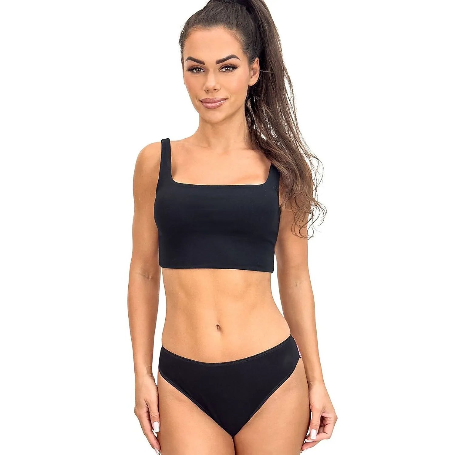 Culottes brésiliennes dentelle noire confort femme élasthanne viscose élégance