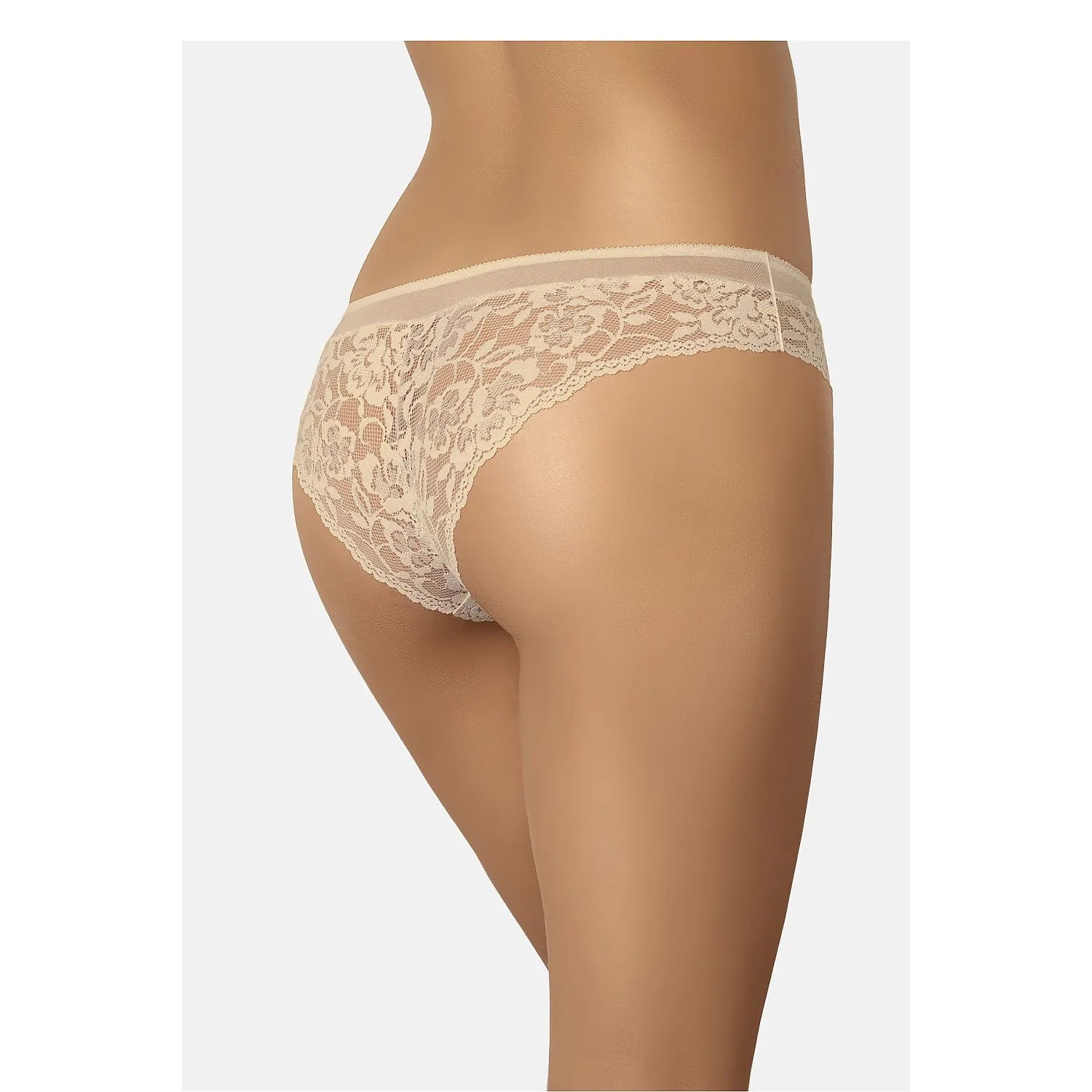 Culotte brésilienne en dentelle rose chair, coupe flatteuse, élégance et confort, Teyli 228813.