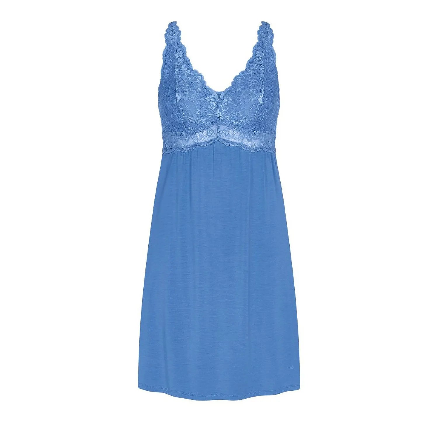 Chemise de nuit bleue en dentelle délicate, coupe élégante et confortable, Triumph Timeless Sensuality femme.