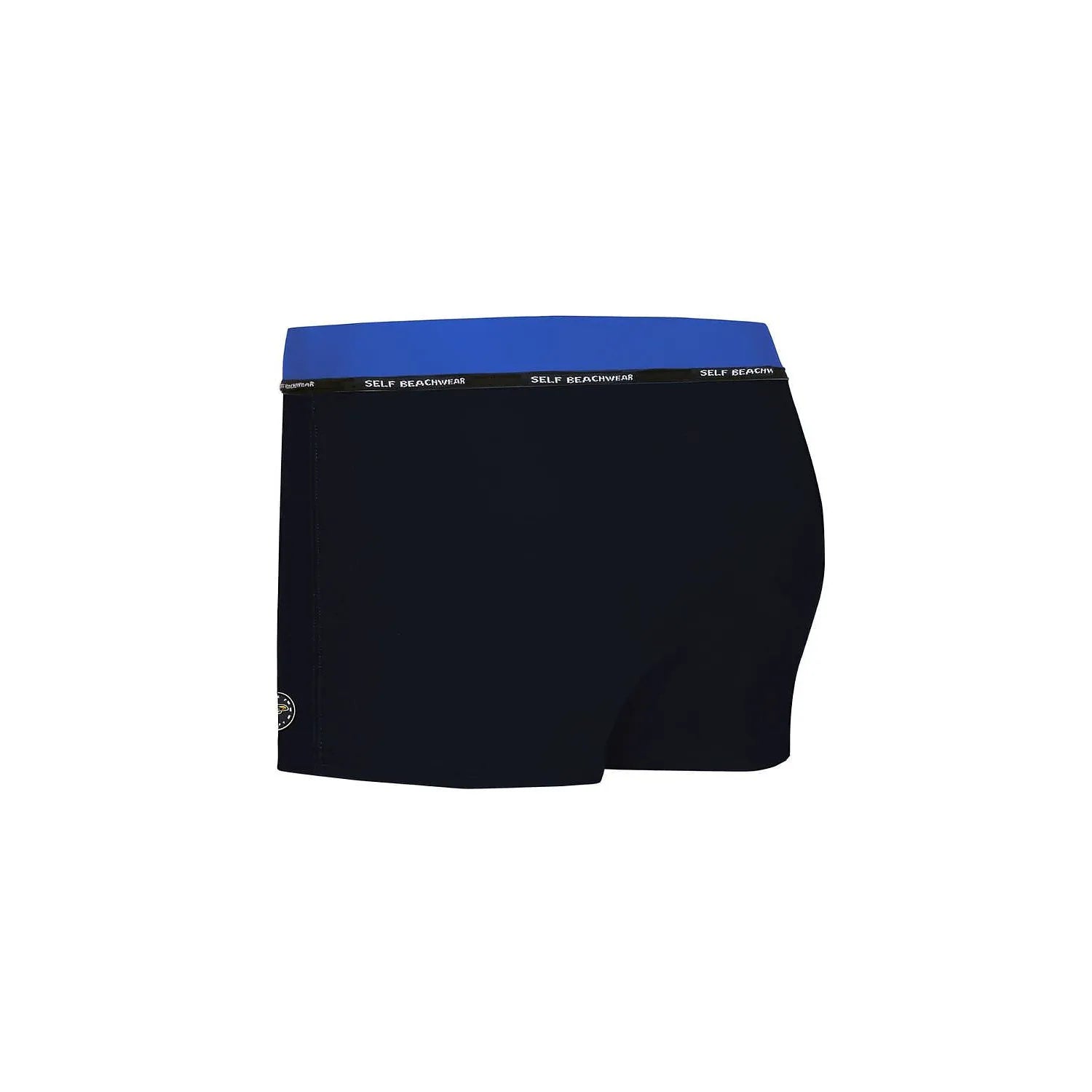 Boxer bain homme noir sport Barontex, résistant chlore UV, séchage rapide, coupe ajustée, cordon serrage bleu.