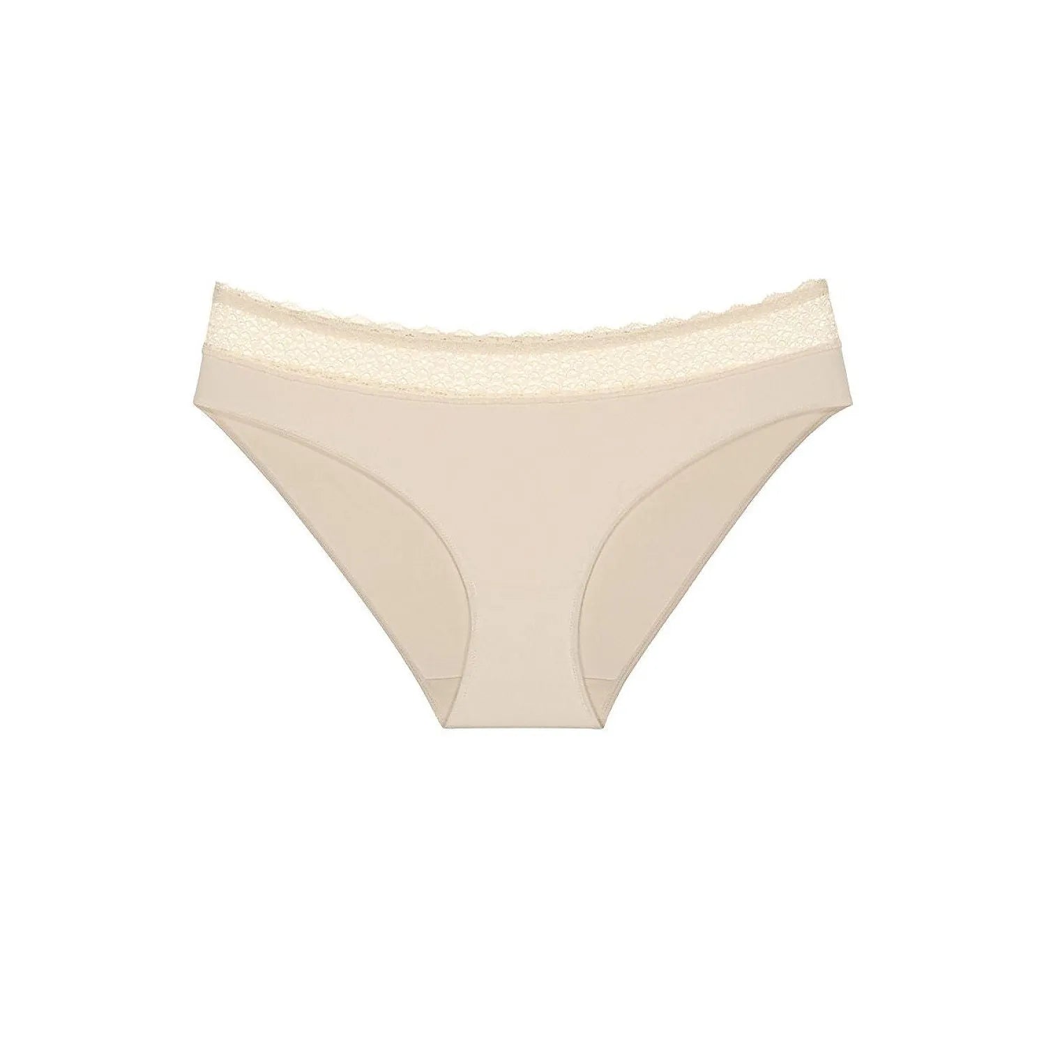 Culotte beige Triumph model 229515, taille moyenne, en modal doux, avec bordure dentelle, confort et respirabilité.
