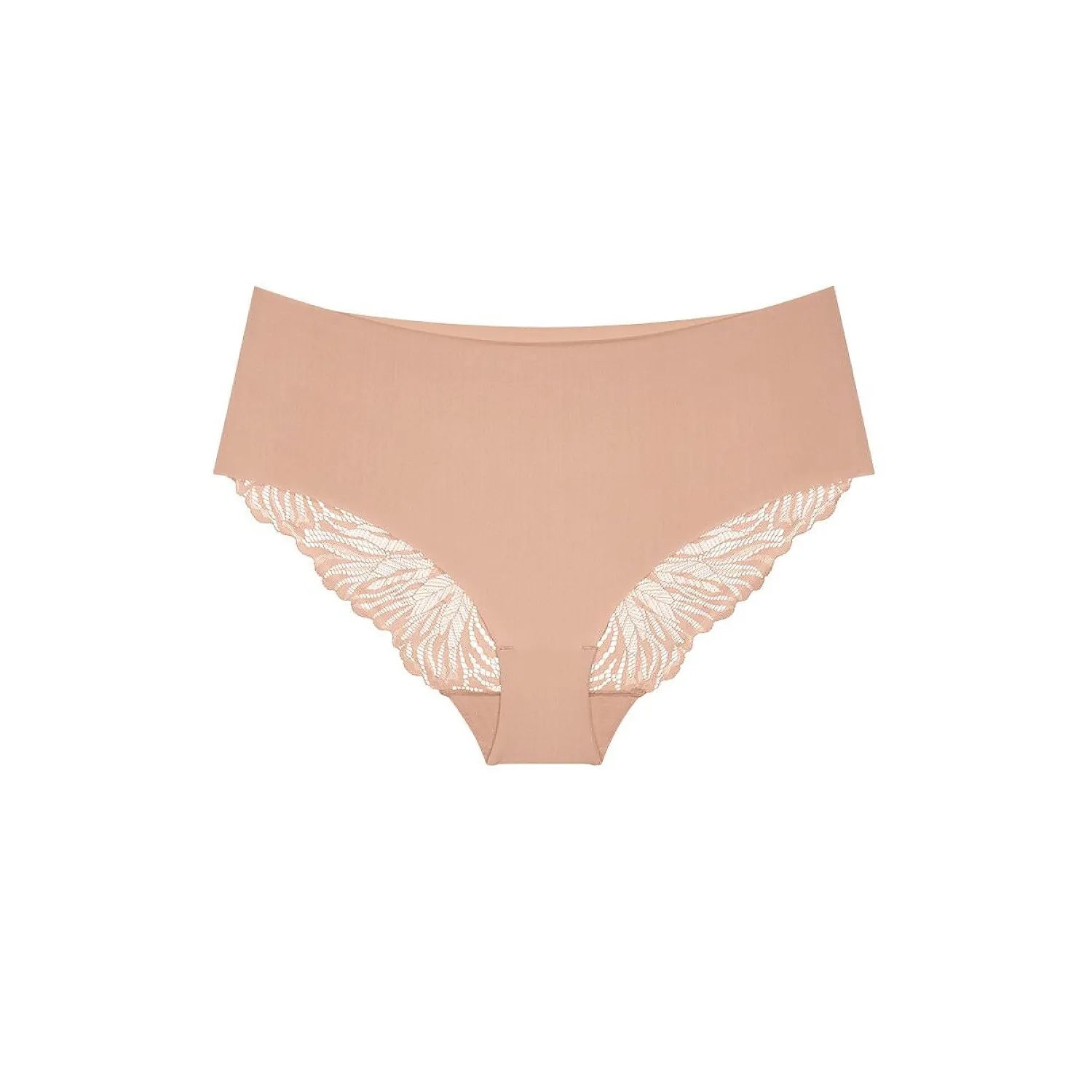 Culotte invisible beige Triumph Maxi en microfibre écologique avec dentelle élégante, confort et style pour femmes.