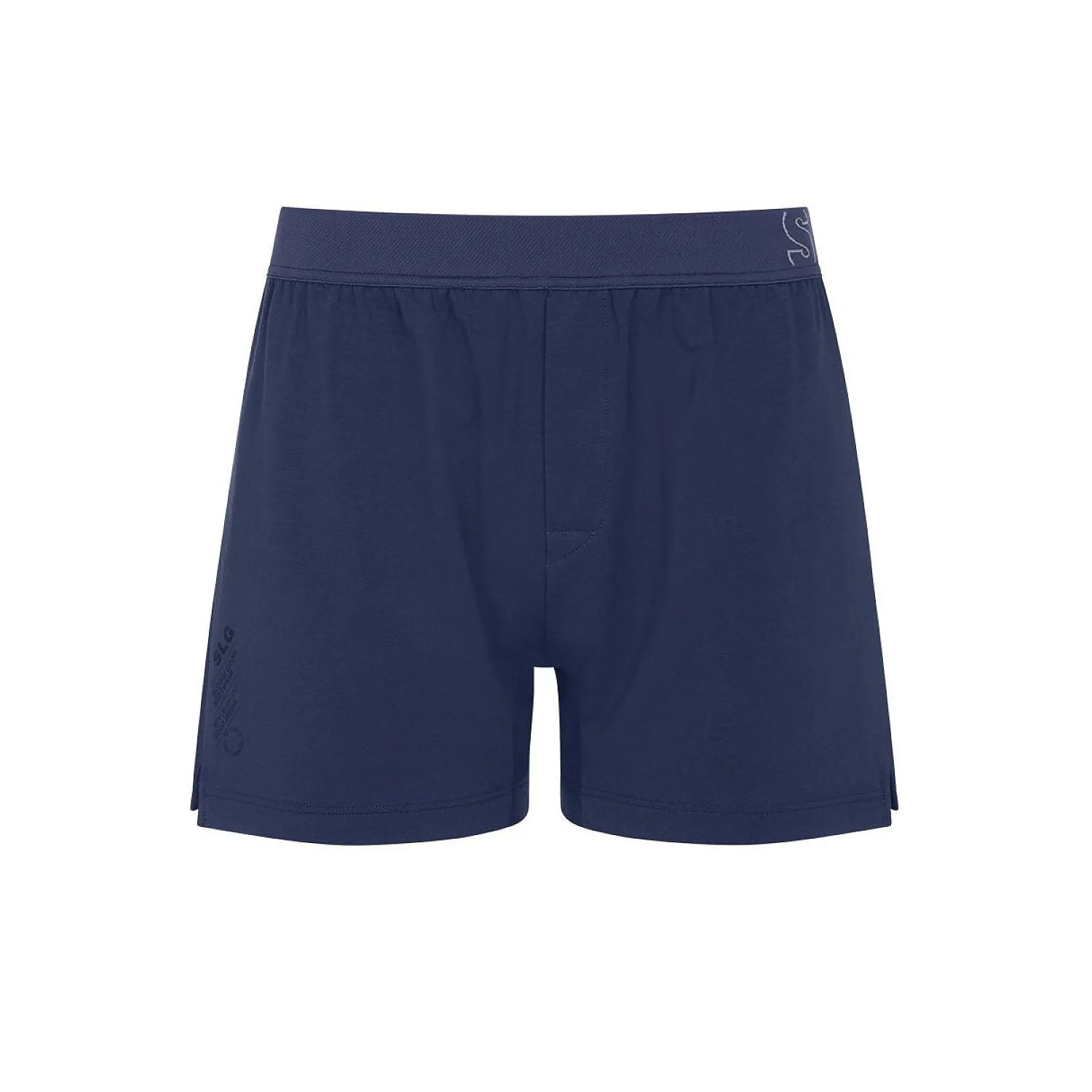 Boxer homme bleu marine Sloggi en coton bio, coupe classique, ceinture élastique, confort et style moderne.