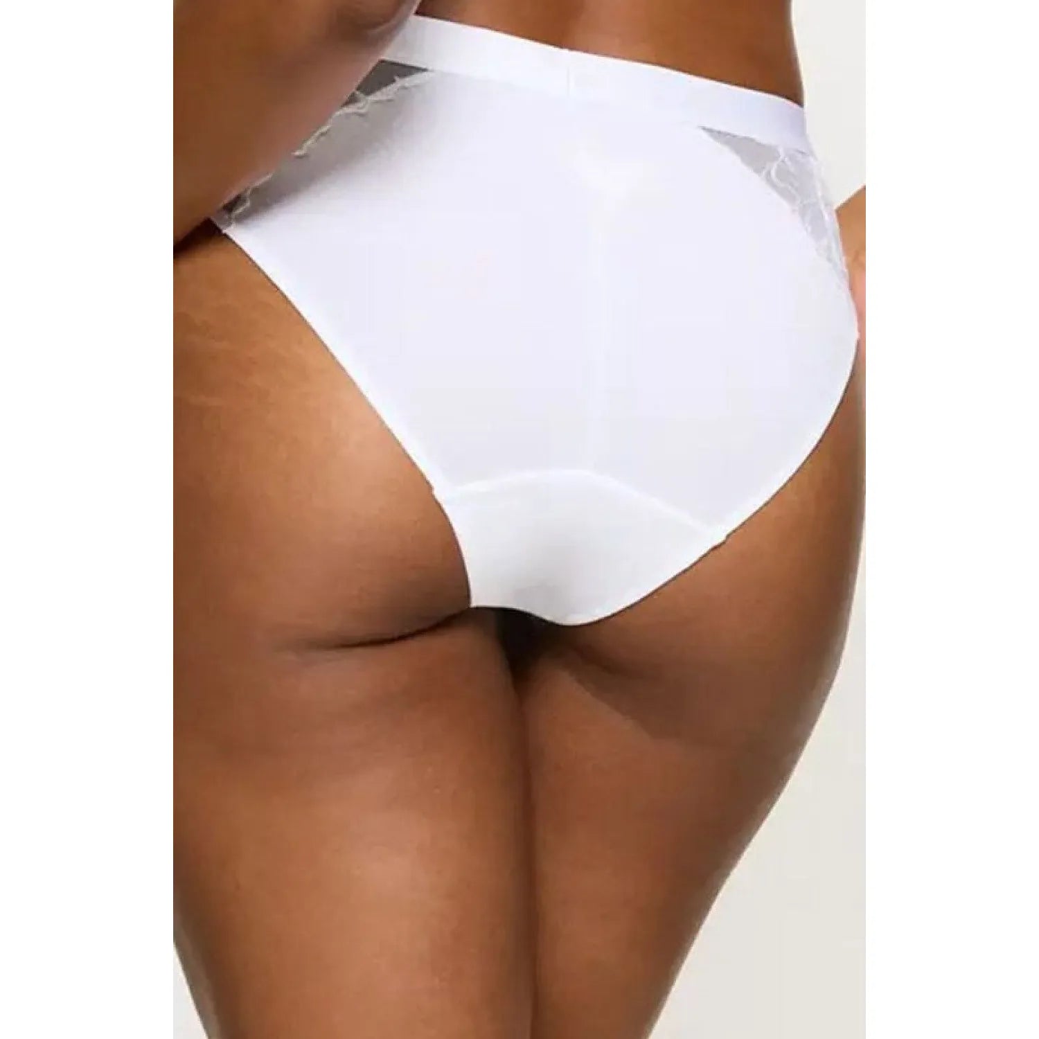 Culotte Triumph blanche, broderie florale, tissu jacquard, taille élastique, ajustement parfait, élégance raffinée.