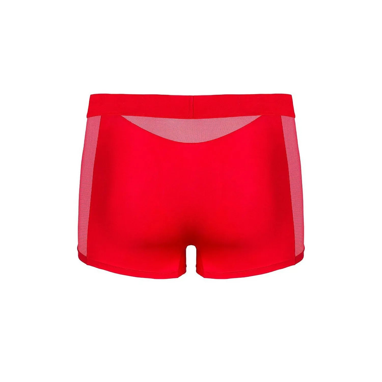Boxer rouge Boldero Obsessive 230085, ajusté, doux, élastique, avec panneau semi-transparent, ceinture large.