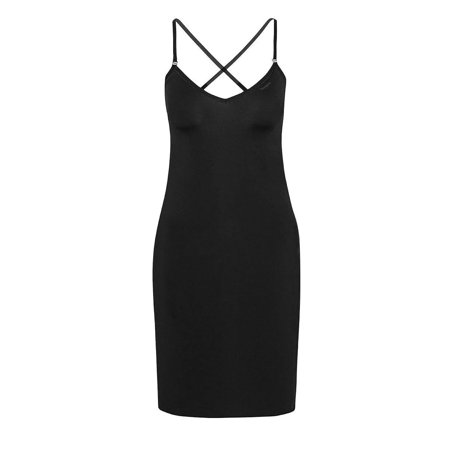 Chemise de nuit noire Triumph, sans couture, fines bretelles amovibles, tissu léger et ajusté, modèle 230286.