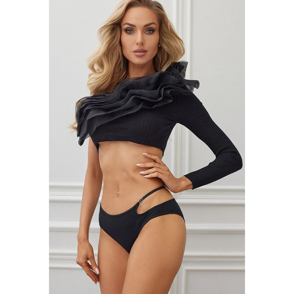Culottes élégantes découpe aléatoire femme coton élasthanne polyamide Róża