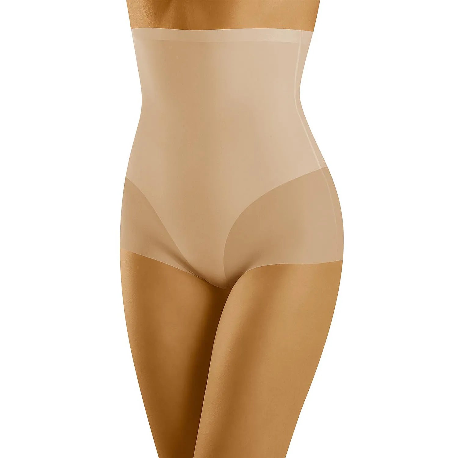 Culottes taille haute sculptantes invisibles Wolbar élasthanne polyamide maintien sculptant finition laser sans coutures beige confort quotidien tailles