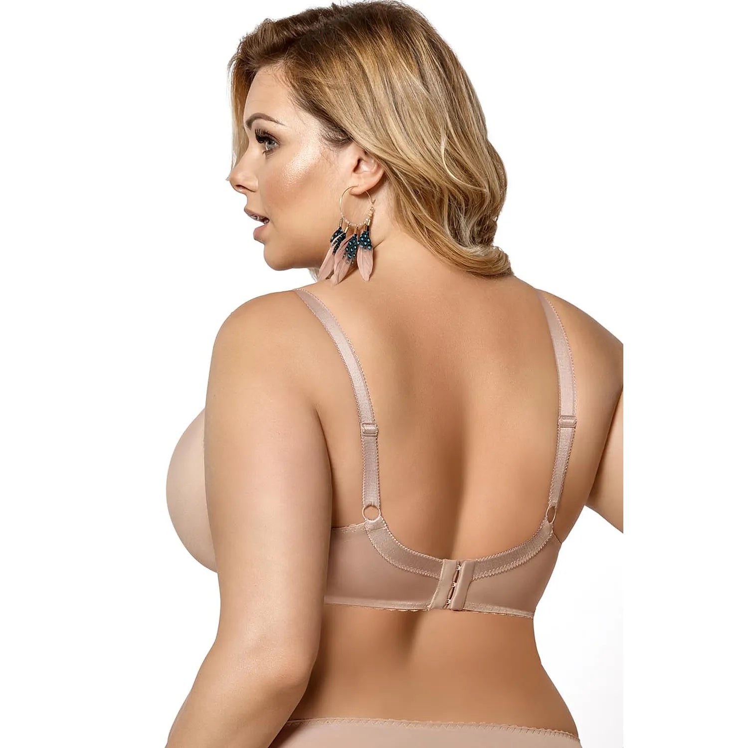 Soutien-gorge grande taille broderie élégante, maintien parfait, confort et sophistication, couleur classique, bonnets str...