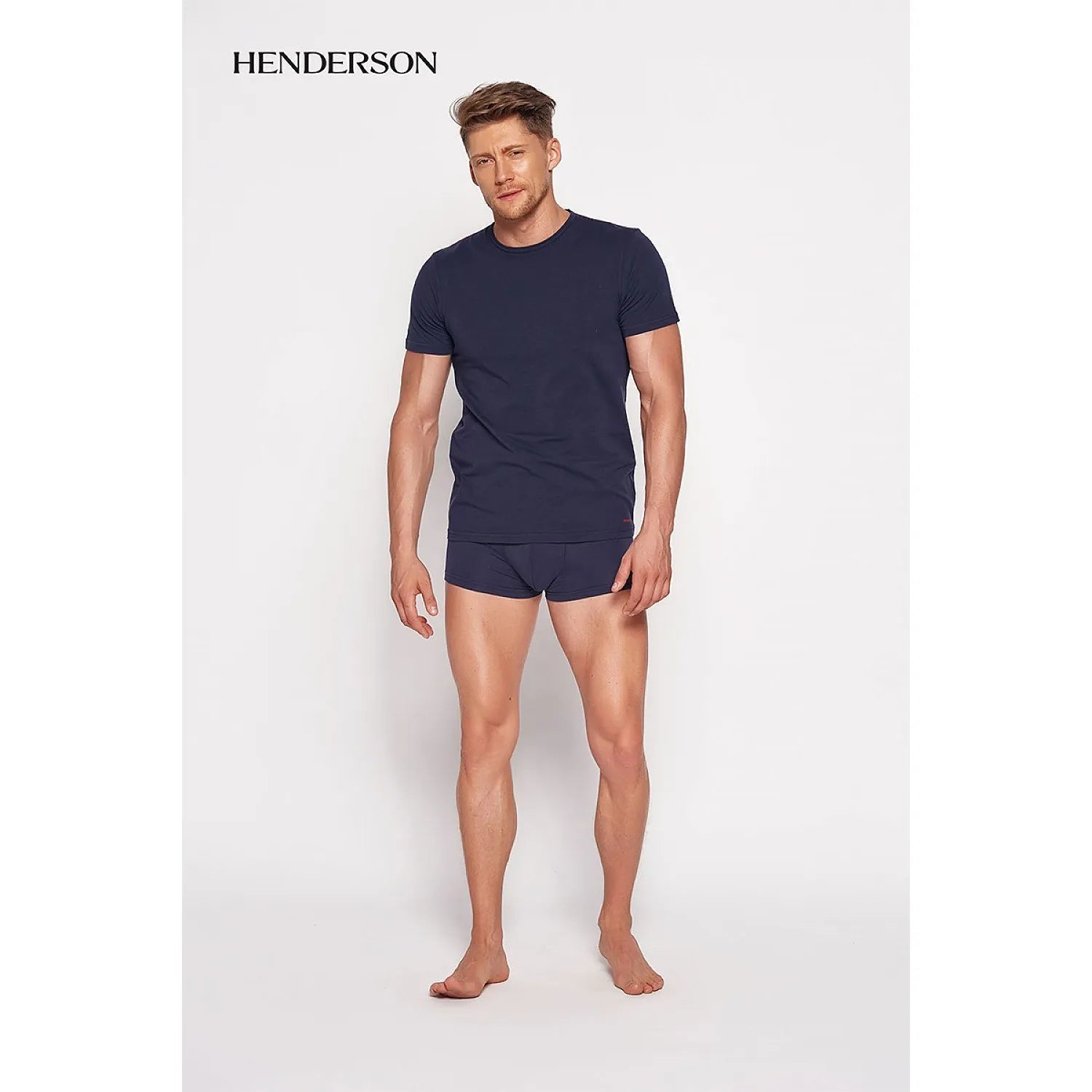 ensemble sexy tshirt boxer homme coupe ajustée coton élasthanne respirant maintien doux élégant minimaliste moderne intemporel bleu foncé