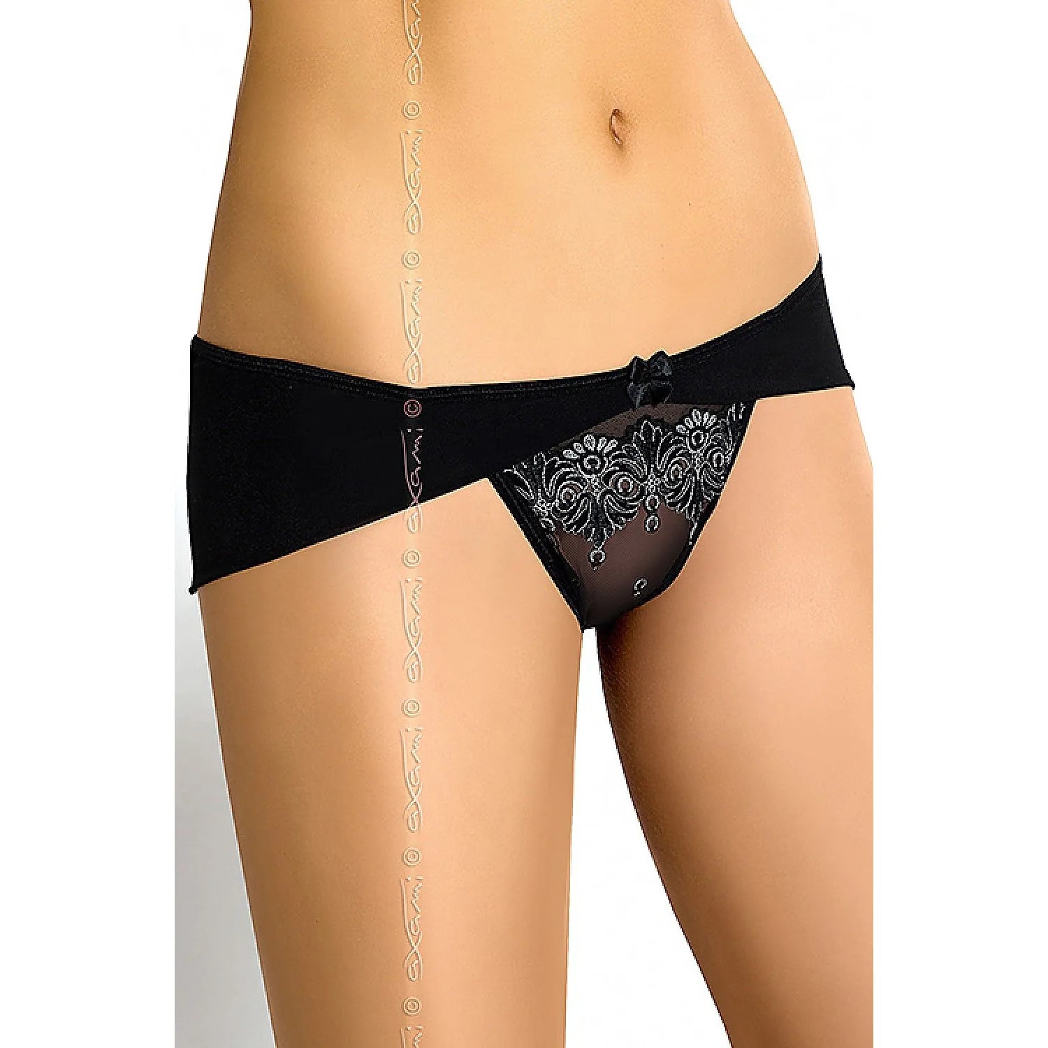 culotte microfibre dentelle noire argentée Bell V5133 Axami confortable élégante raffinée sensuelle tulle translucide élasticité maintien