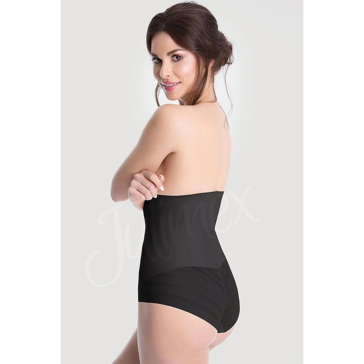 Culotte amincissante noire taille haute, sans couture, effet seconde peau, silicone antiglisse, silhouette sculptée.