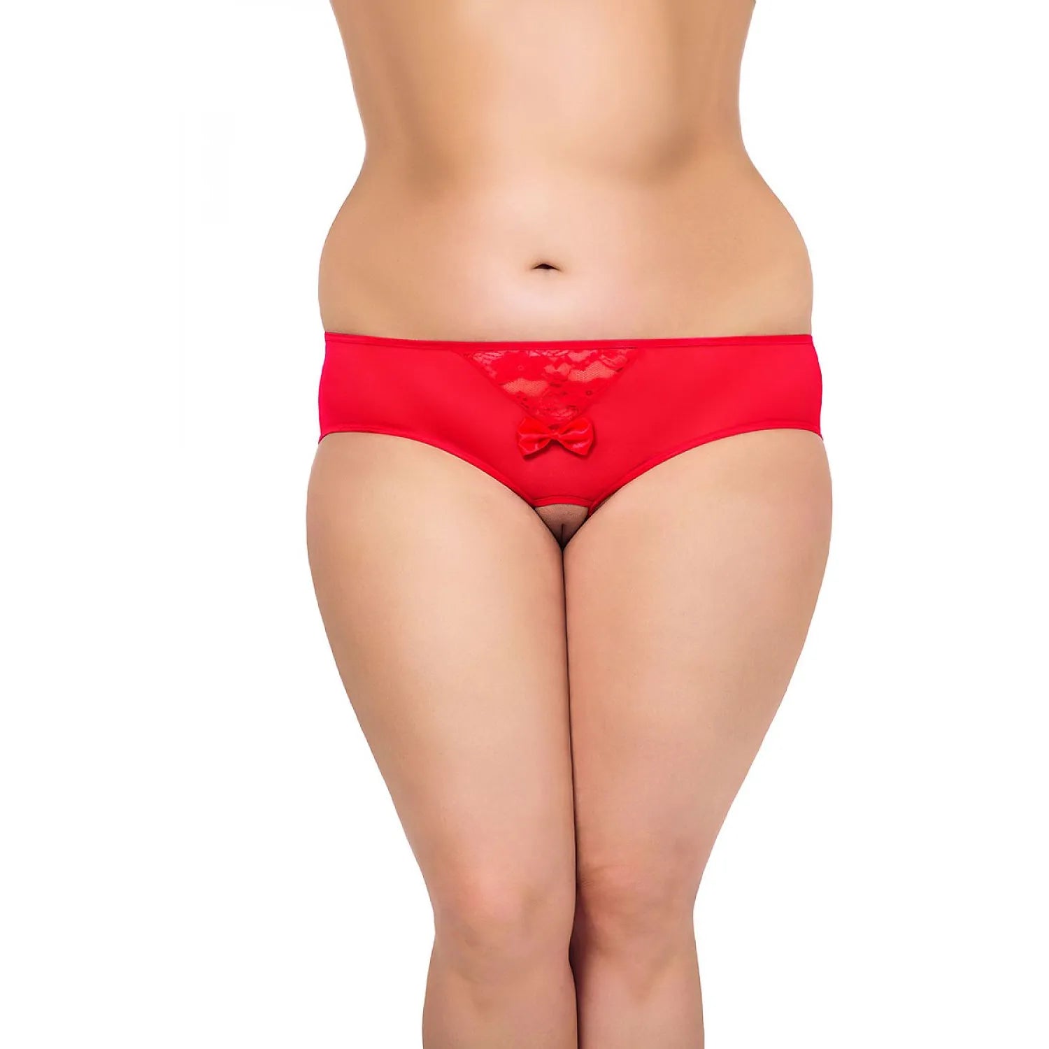 Bas de bikini entrejambe ouvert tulle dentelle femmes rondes SoftLine Collection