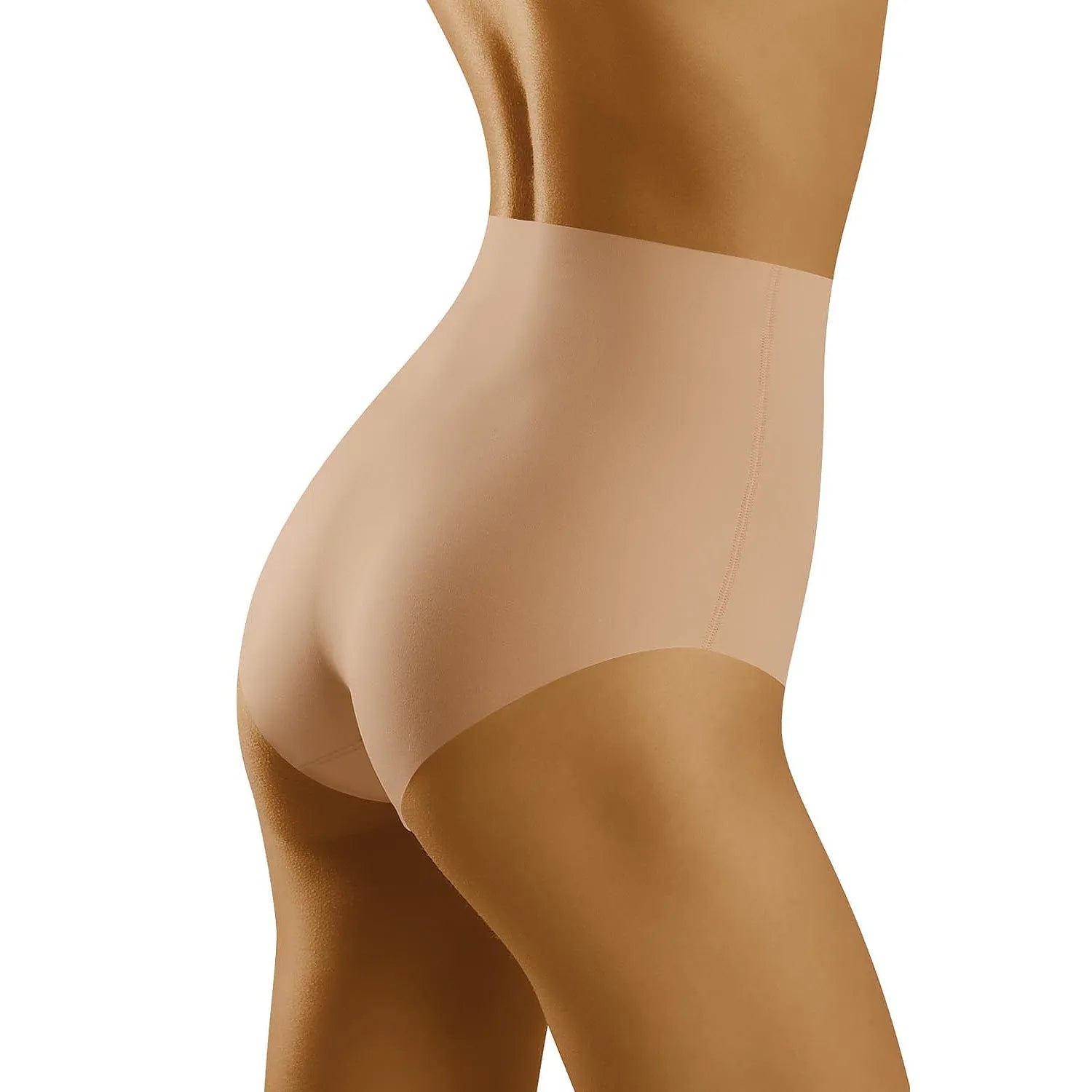 Culotte taille haute beige Wolbar, modelante, coutures plates, bords laser, invisible sous vêtements, maintien abdominal.