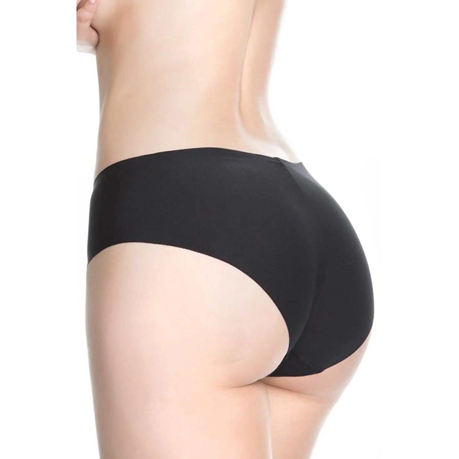 Culotte noire Julimex sans coutures, taille basse, design invisible, confort optimal, silhouette lisse sous vêtements.