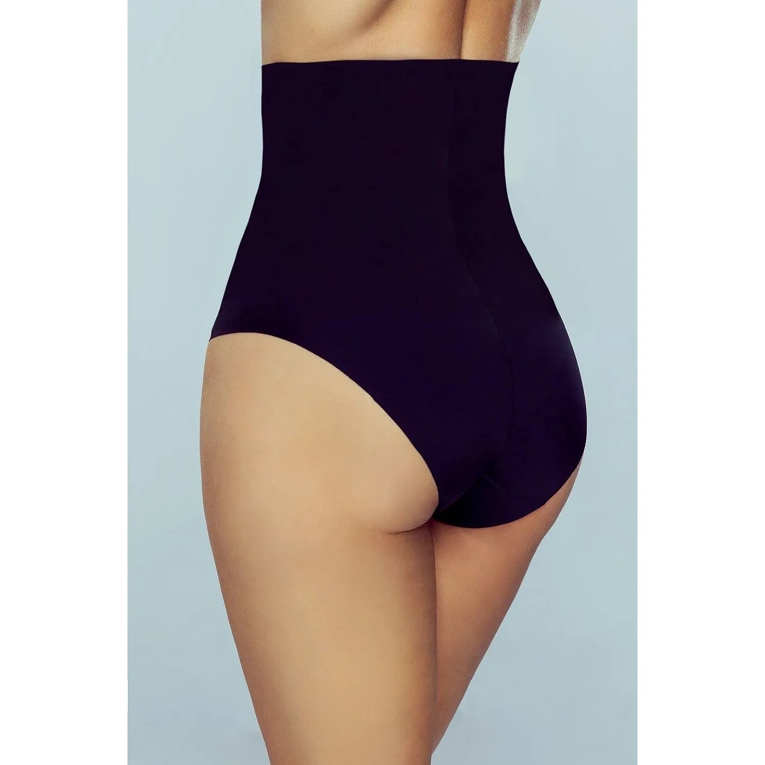 Culotte gainante taille haute noire Eldar, dentelle élégante, maintien ventre plat, silhouette affinée, confort invisible.