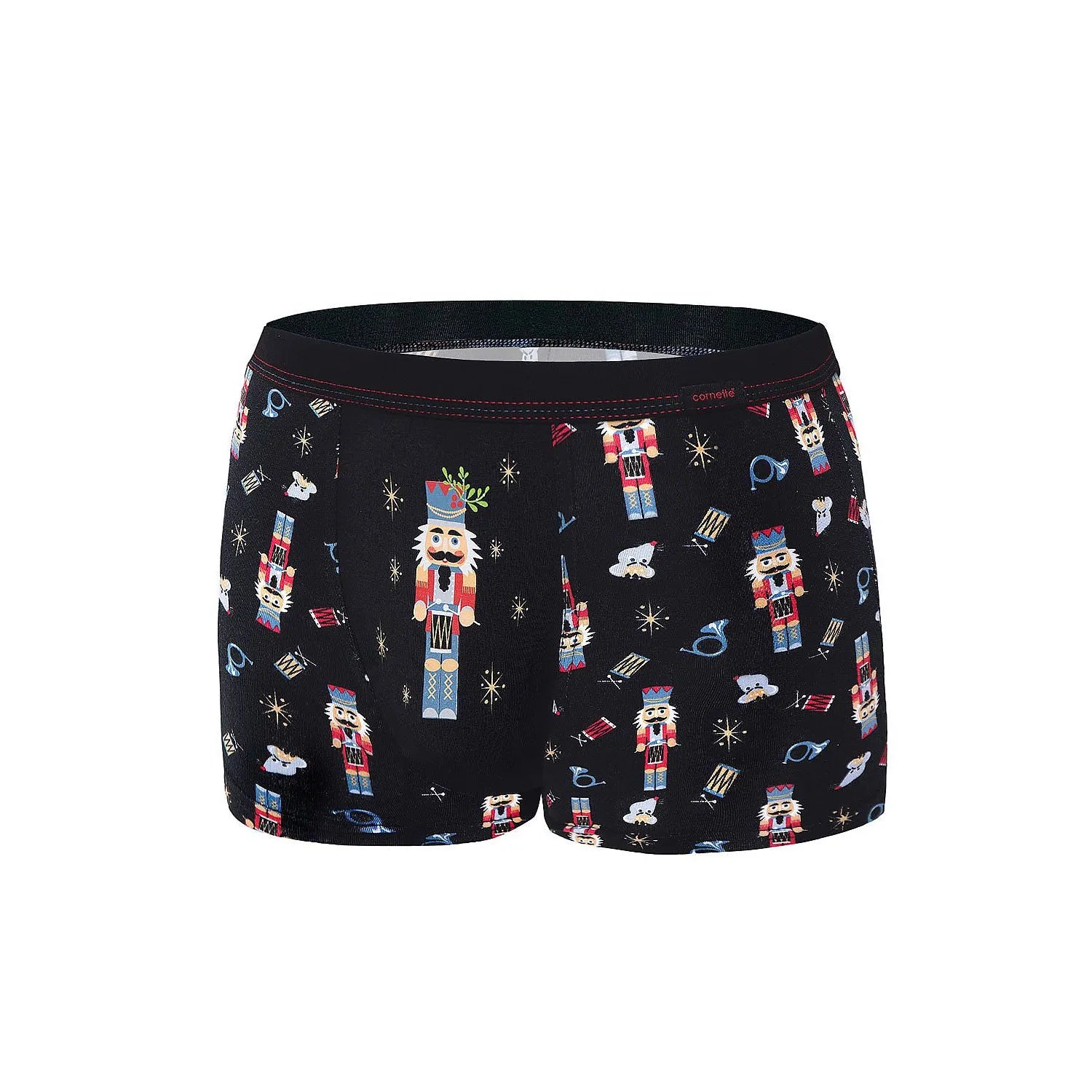 Boxer Noël Casse-Noisette motif soldats bois coton élasthanne confort style sportif tailles S M L XL XXL cadeau fêtes hommes sous-vêtement masculin