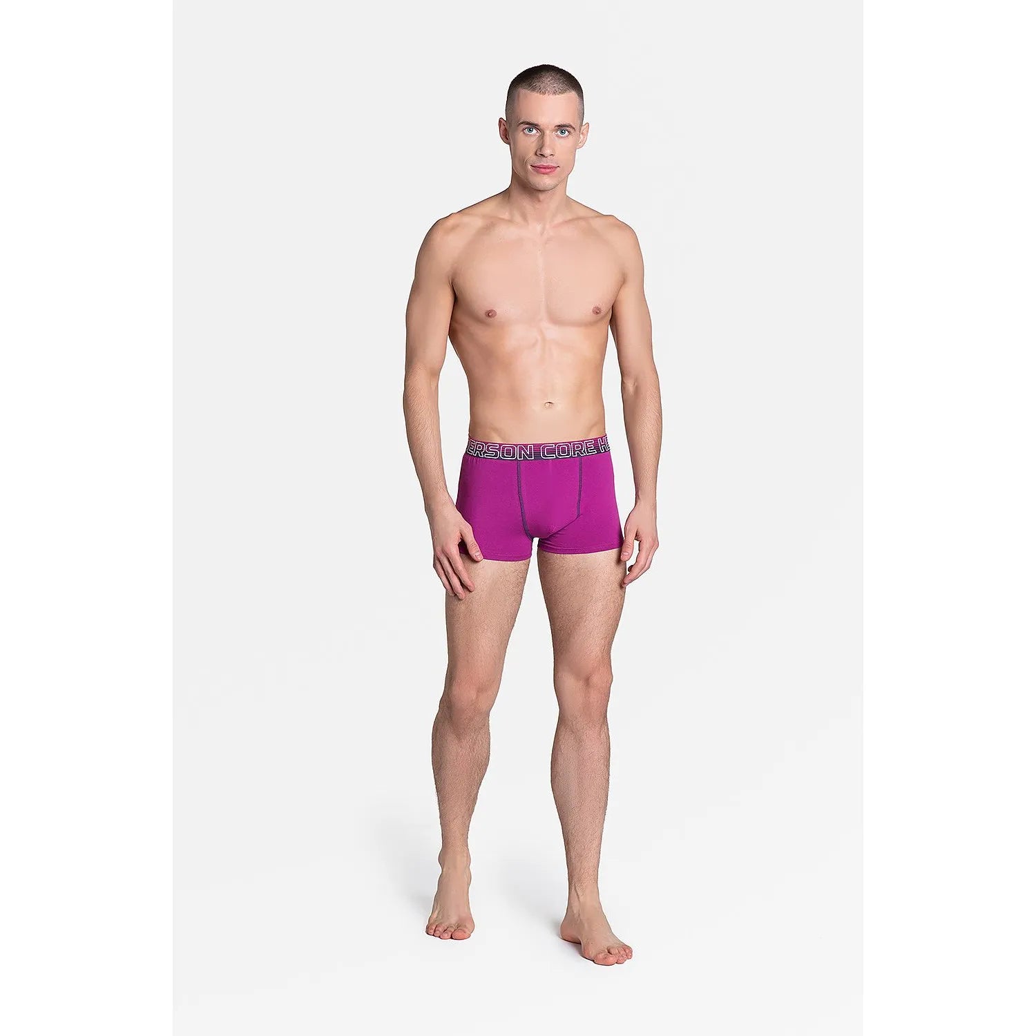 Boxer homme Henderson bleu foncé, design moderne, logo sur taille élastique, confort coton élasthanne, lingerie masculine.