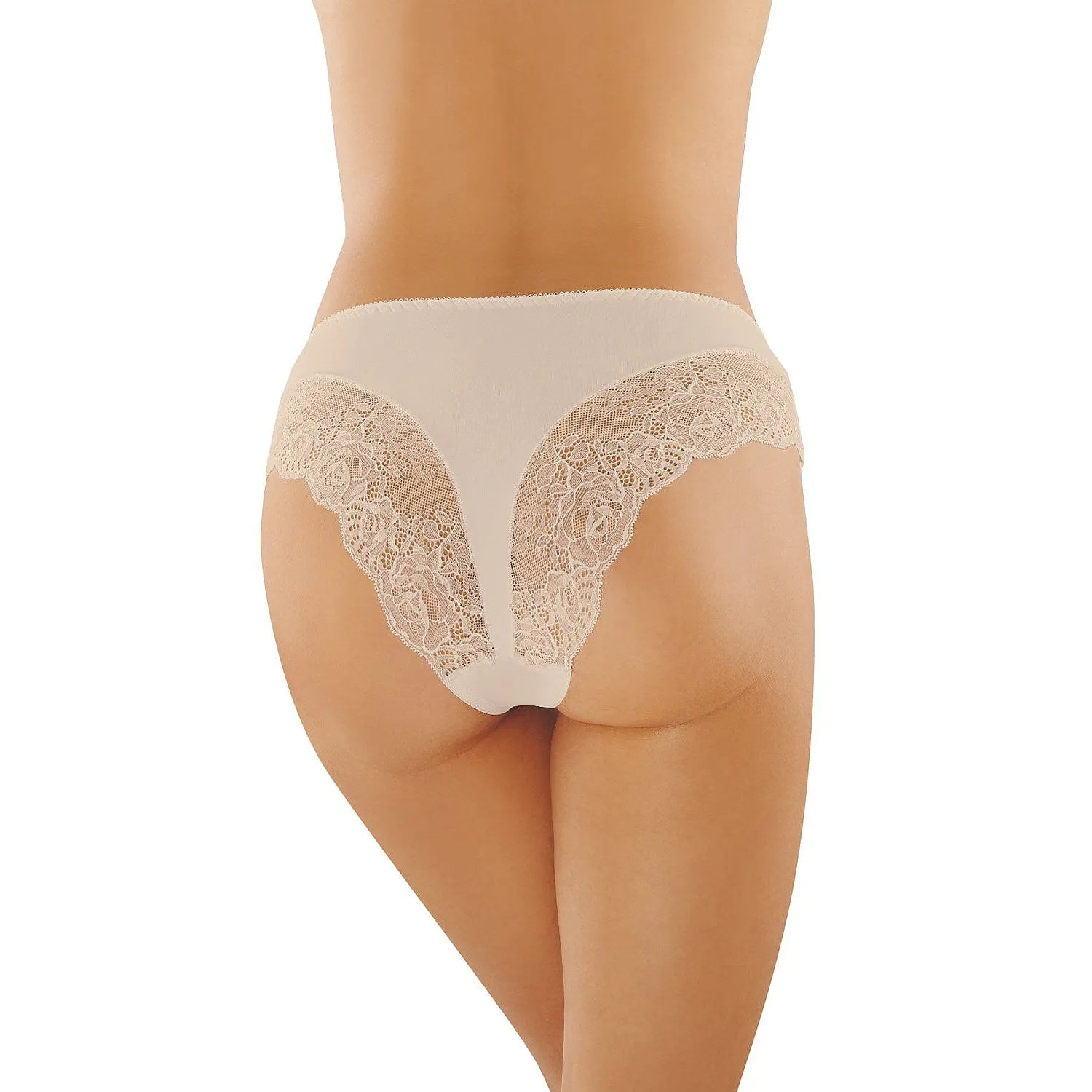 culotte dentelle Babell féminine élégante confortable taille basse extensible florale délicate polyamide élasthanne beige ivoire séduisante
