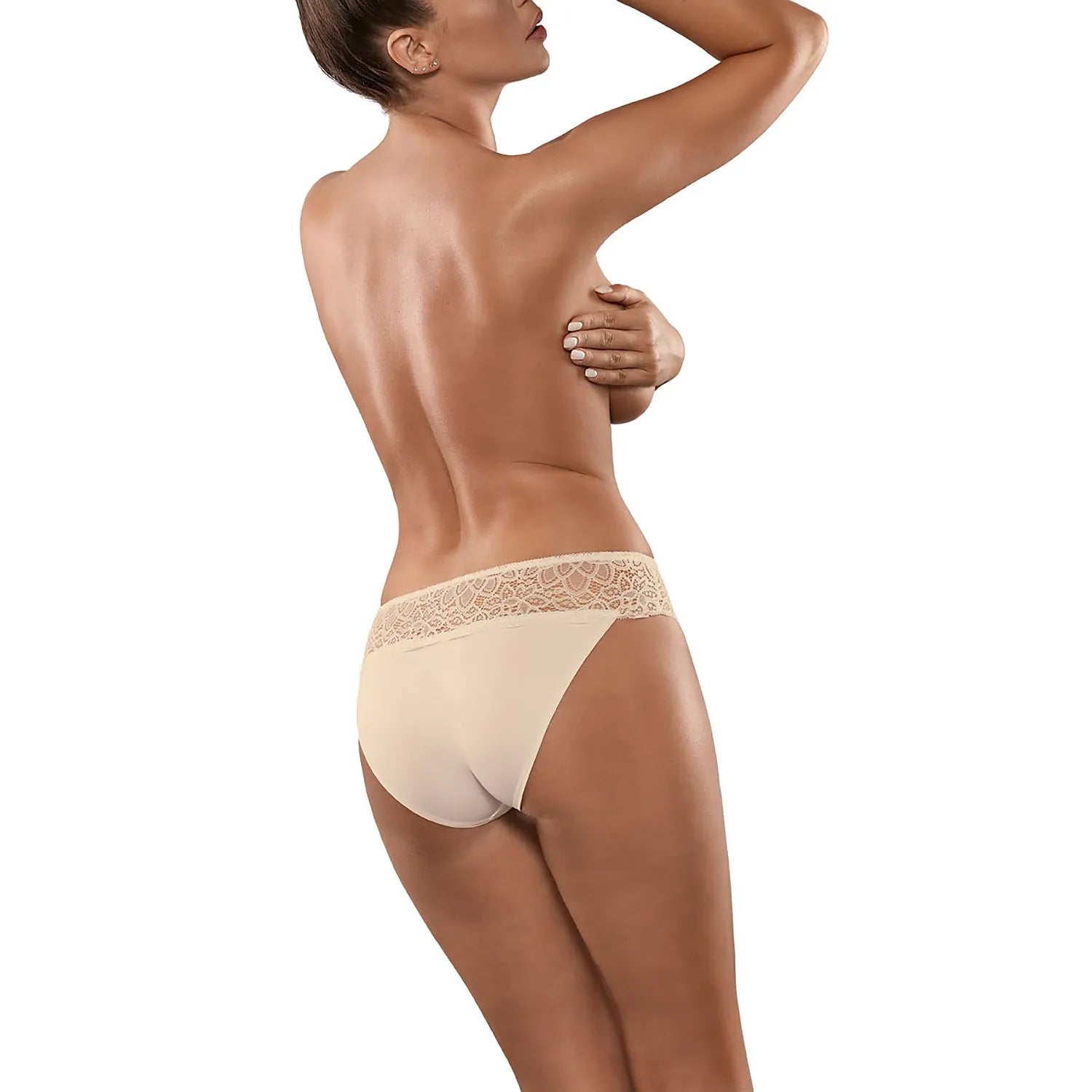 Culottes Babell 155158 beige, dentelle élégante à la taille, coupe ajustée, confort et sensualité, élasthanne-polyamide.