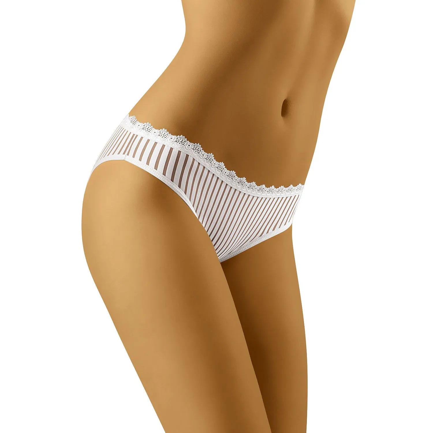 Culottes féminines élégantes dentelle transparente rayures verticales tissu haute qualité elasthanne polyamide lingerie intime confortable tailles S M L