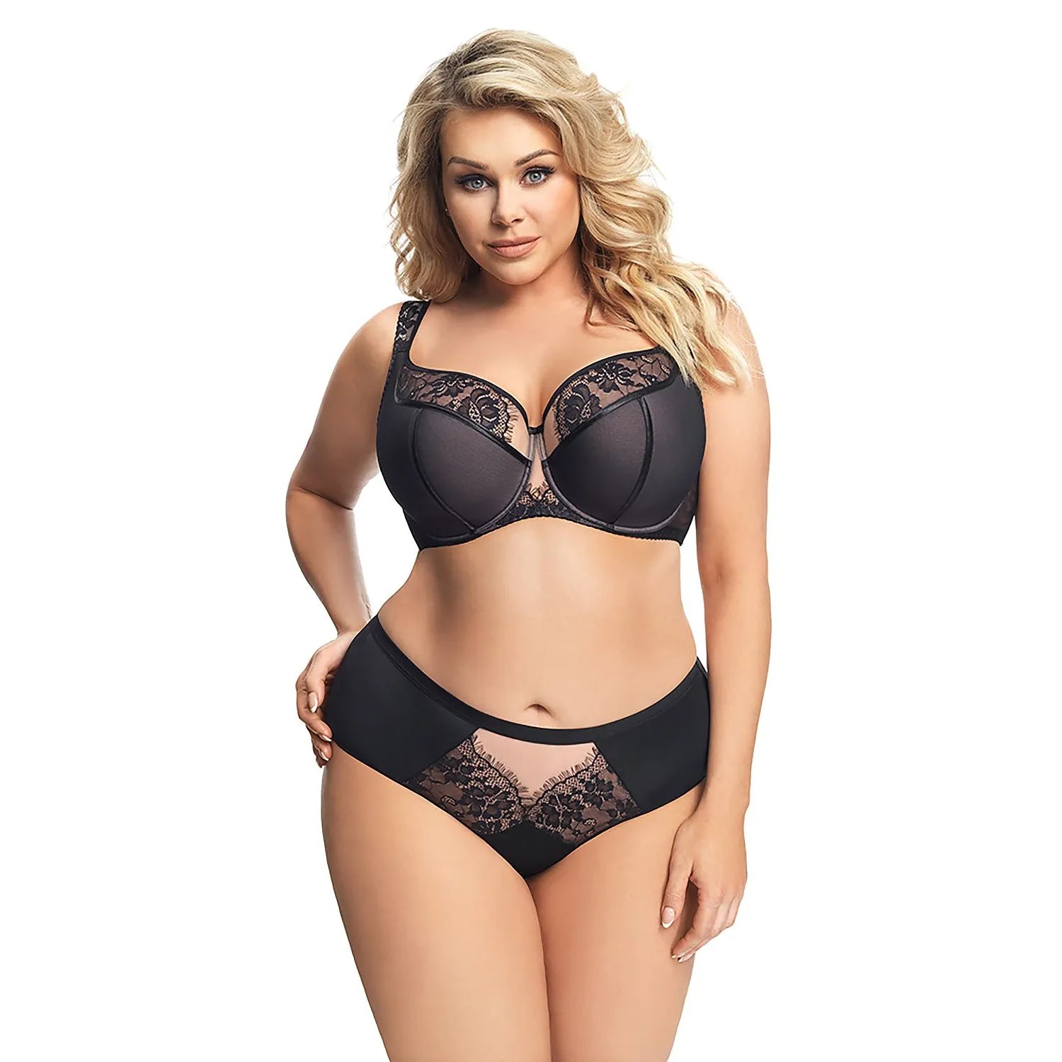 Ensemble de lingerie Gorsenia 158876 culotte et soutien-gorge dentelle tulle classic élégance féminine confort Taille L à XXXXL