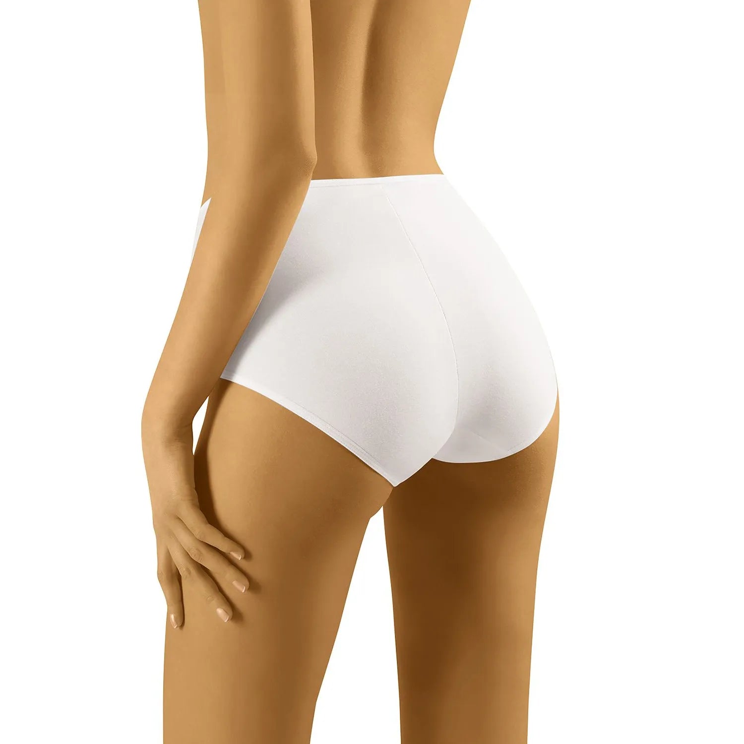 Culotte haute classique blanche en coton, taille haute, couvrante, confortable, idéale sous vêtements ajustés.