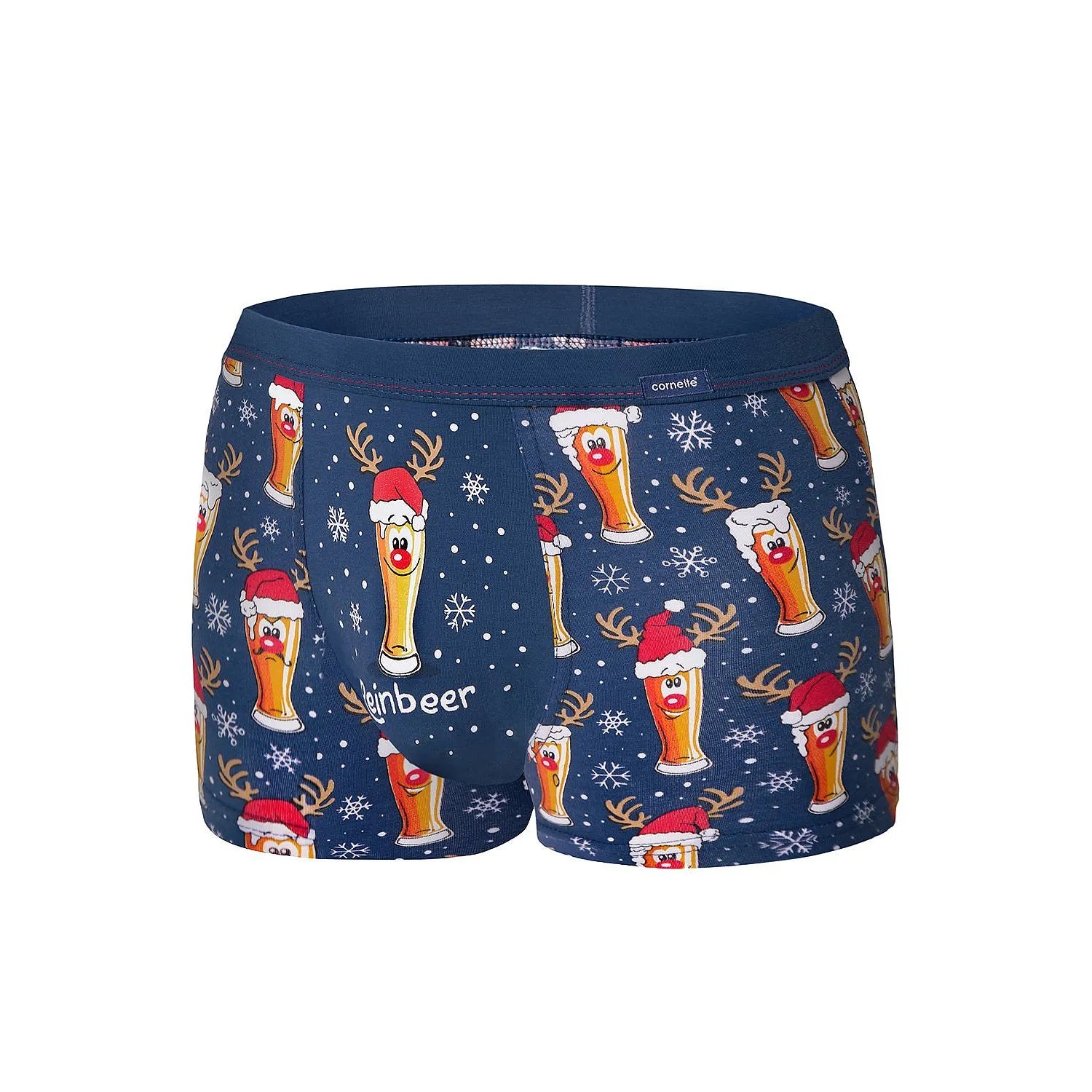Boxer homme design festif humoristique Noel Cornette Reinbeer caleçon coton élasthanne taille ajustée maintien confort